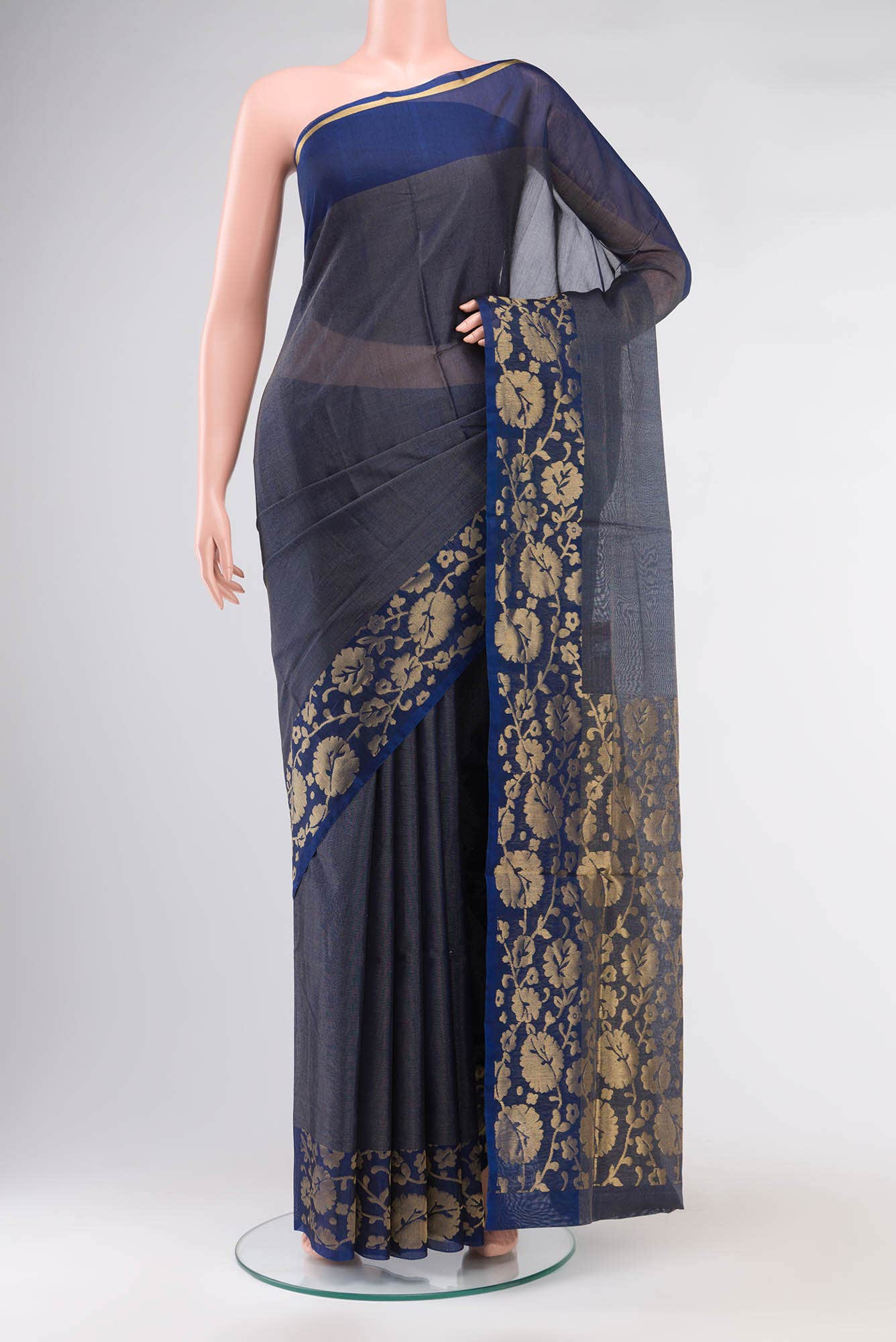 Blue Silk Cotton Saree