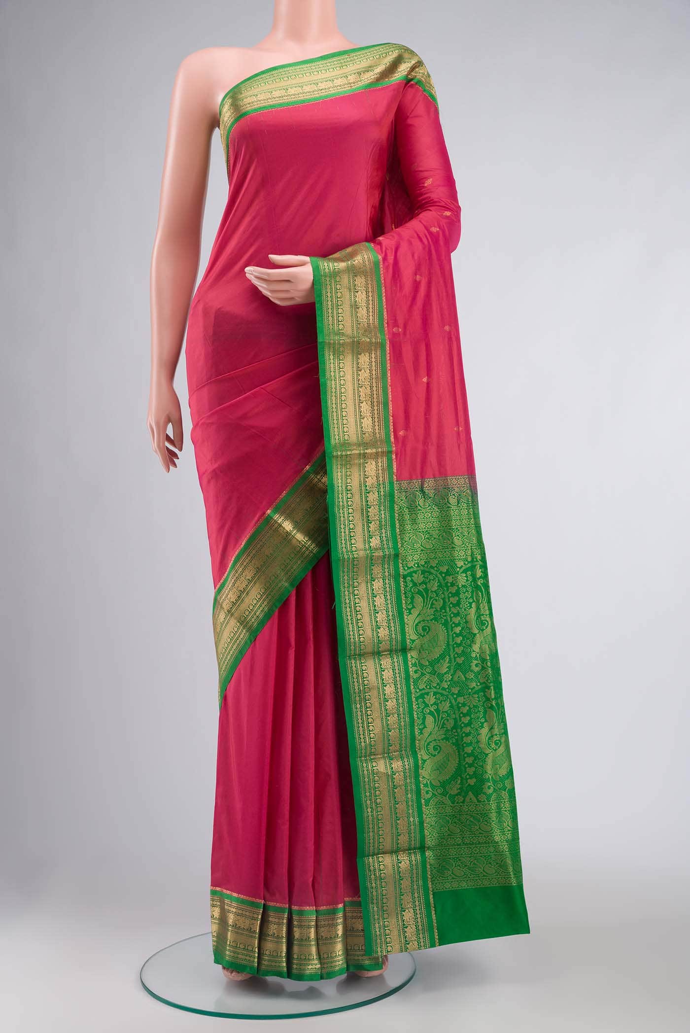 Pink Bangalore Silk Saree