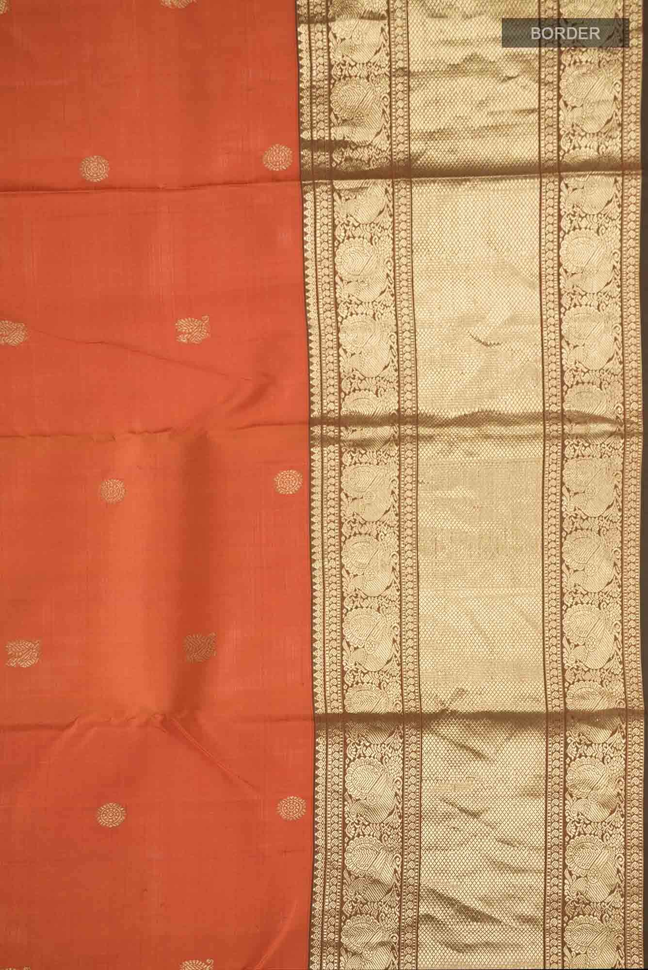 Orange Kanchipuram Silk Saree