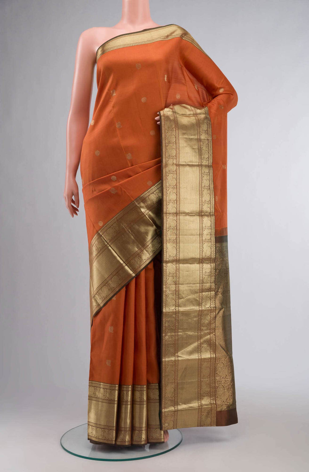Orange Kanchipuram Silk Saree