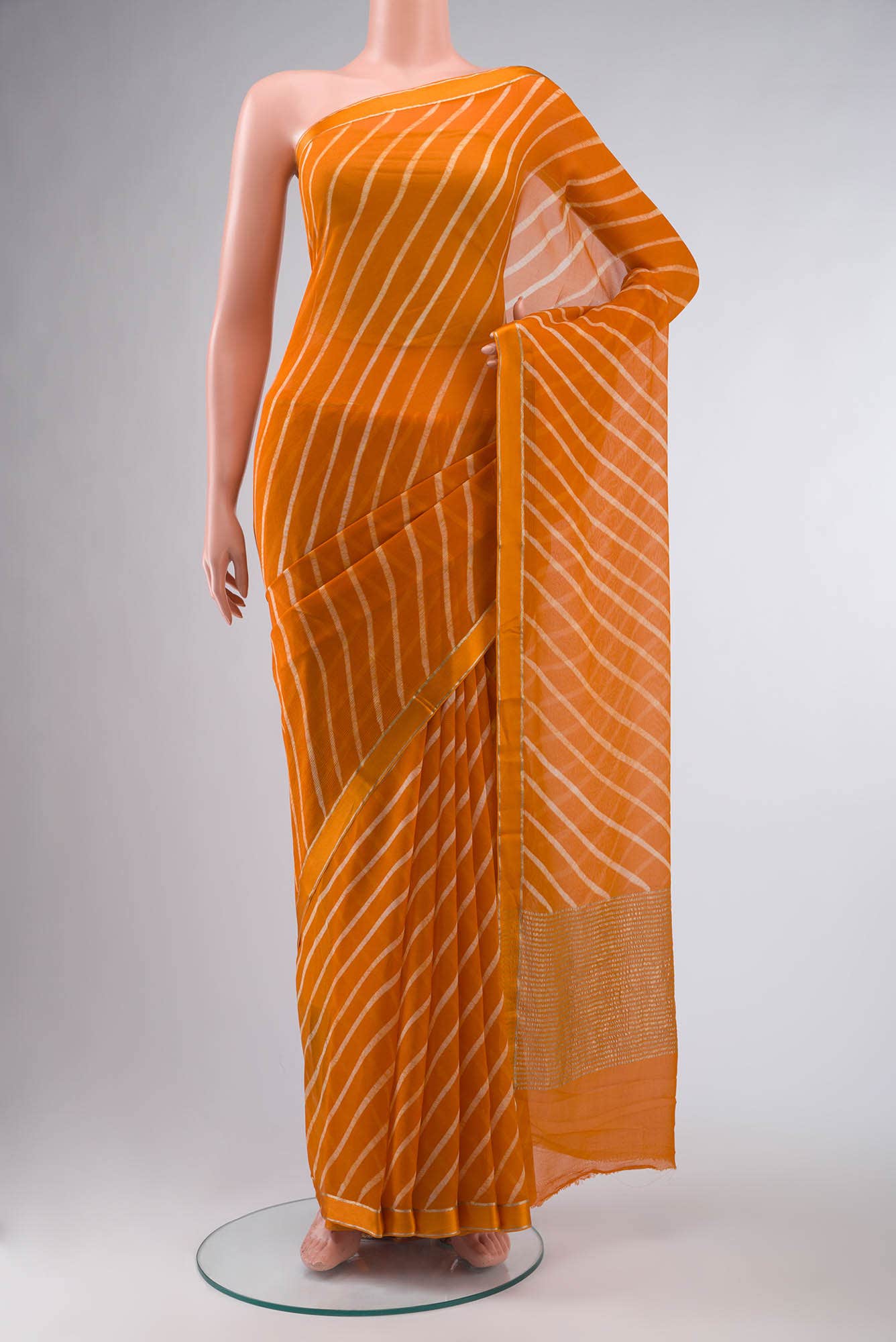 Orange Mysore Chiffon Saree