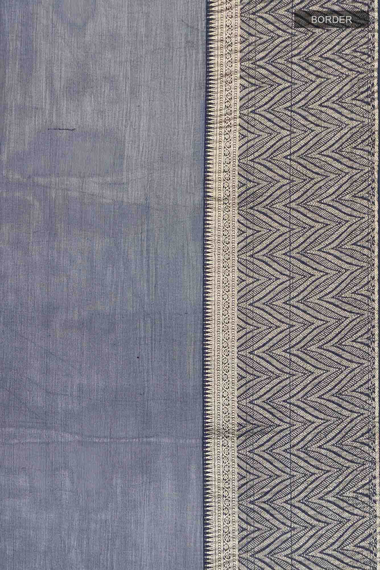 Navy Blue Mysore Chiffon Saree