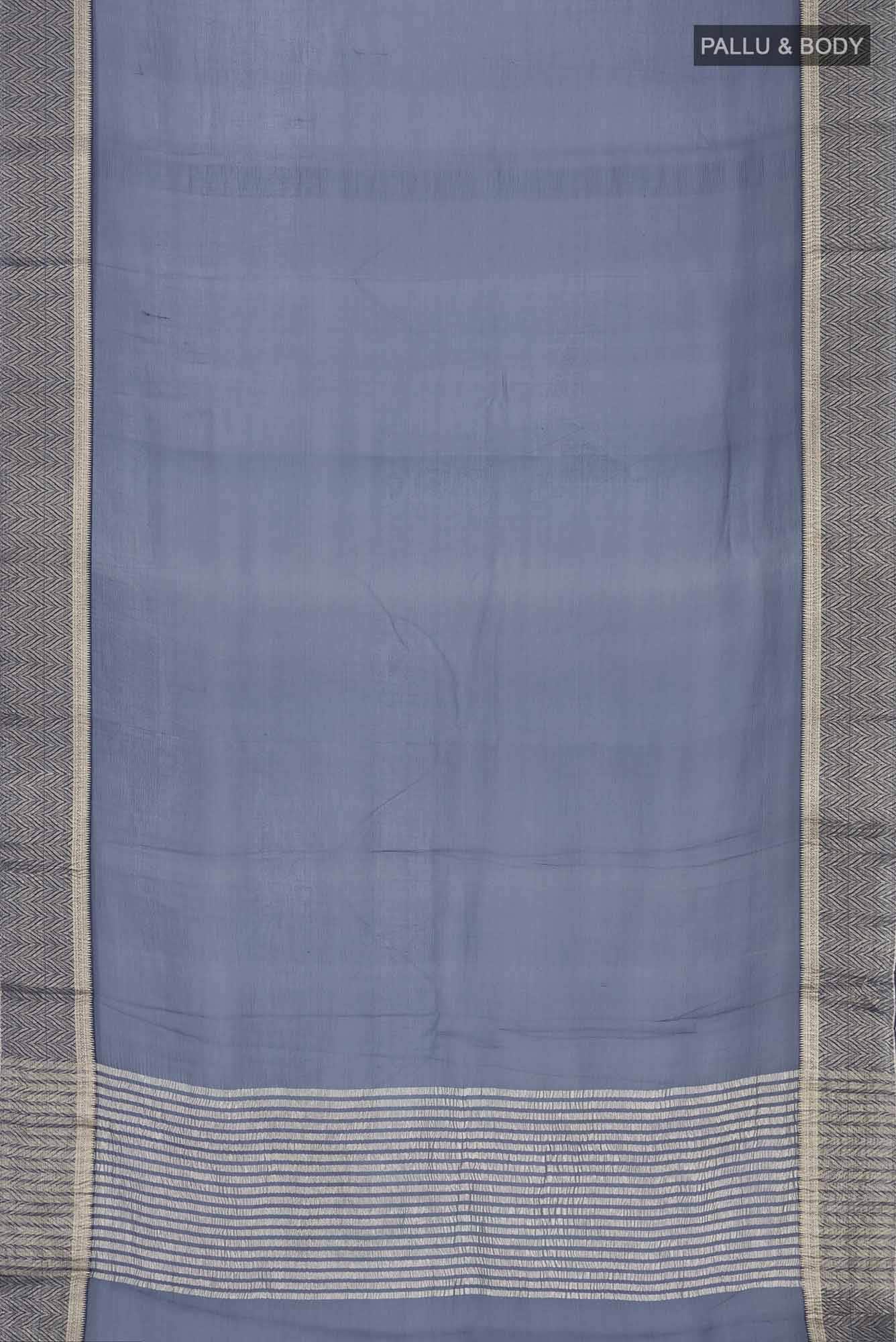 Navy Blue Mysore Chiffon Saree