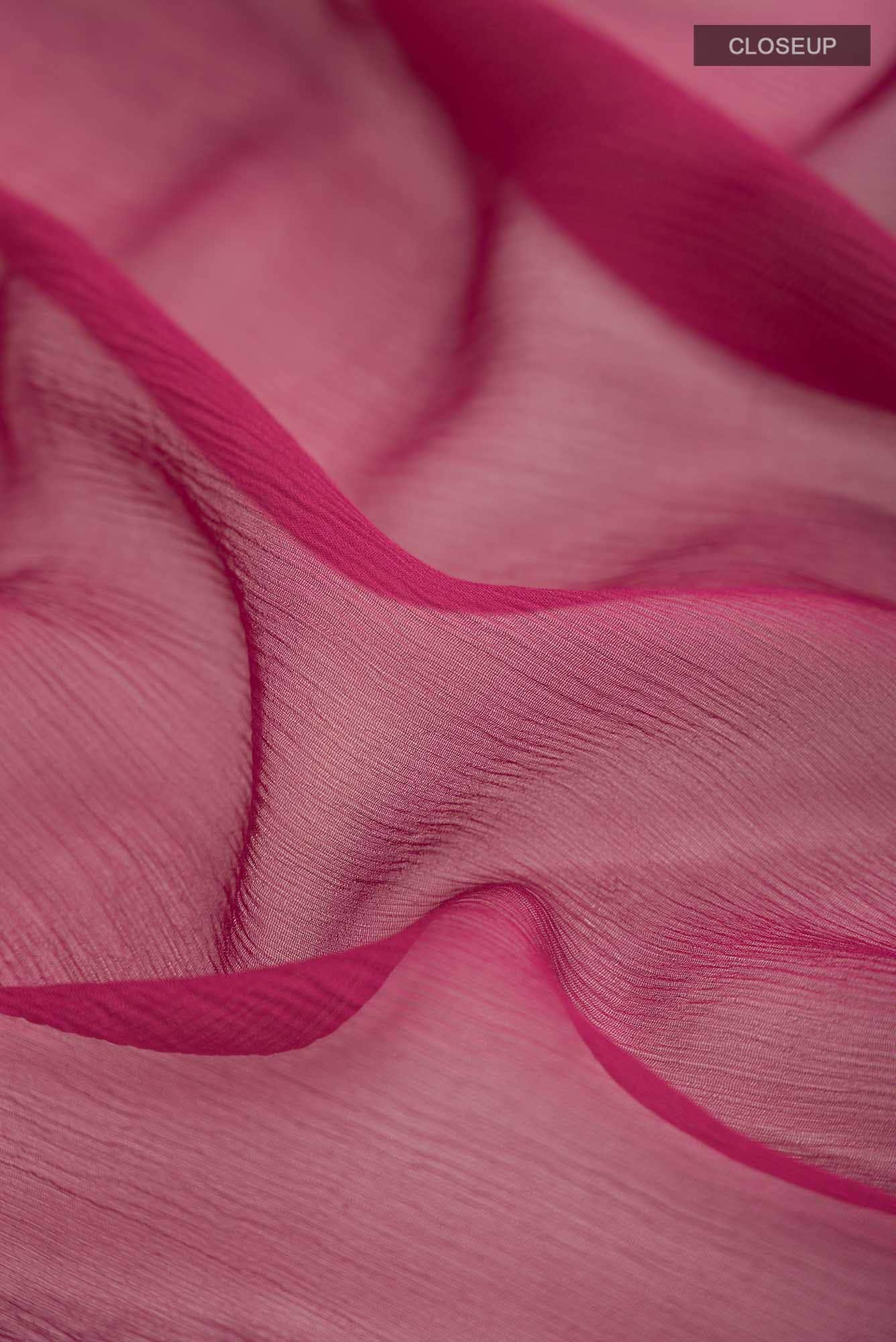 Dark Pink Mysore Chiffon Saree