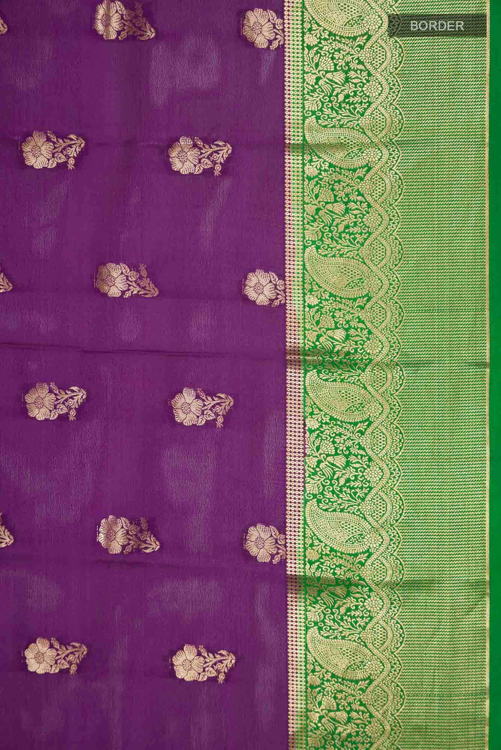 Purple Mysore Crepe Saree
