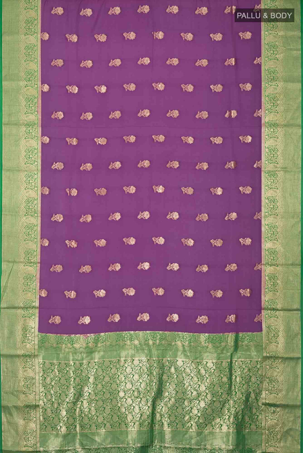 Purple Mysore Crepe Saree