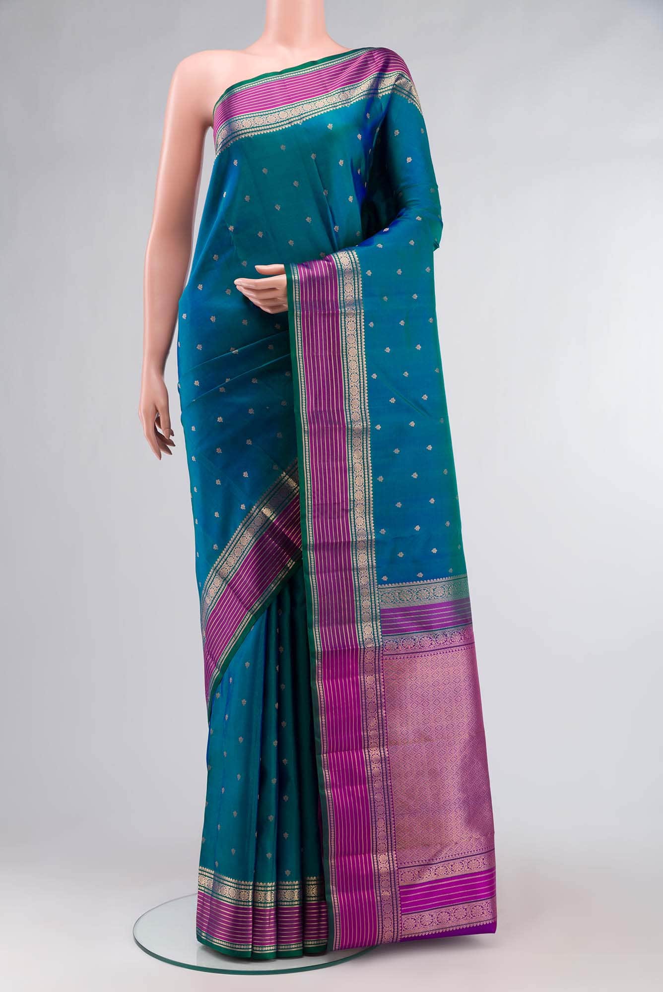 Blue Kanchipuram Silk Saree