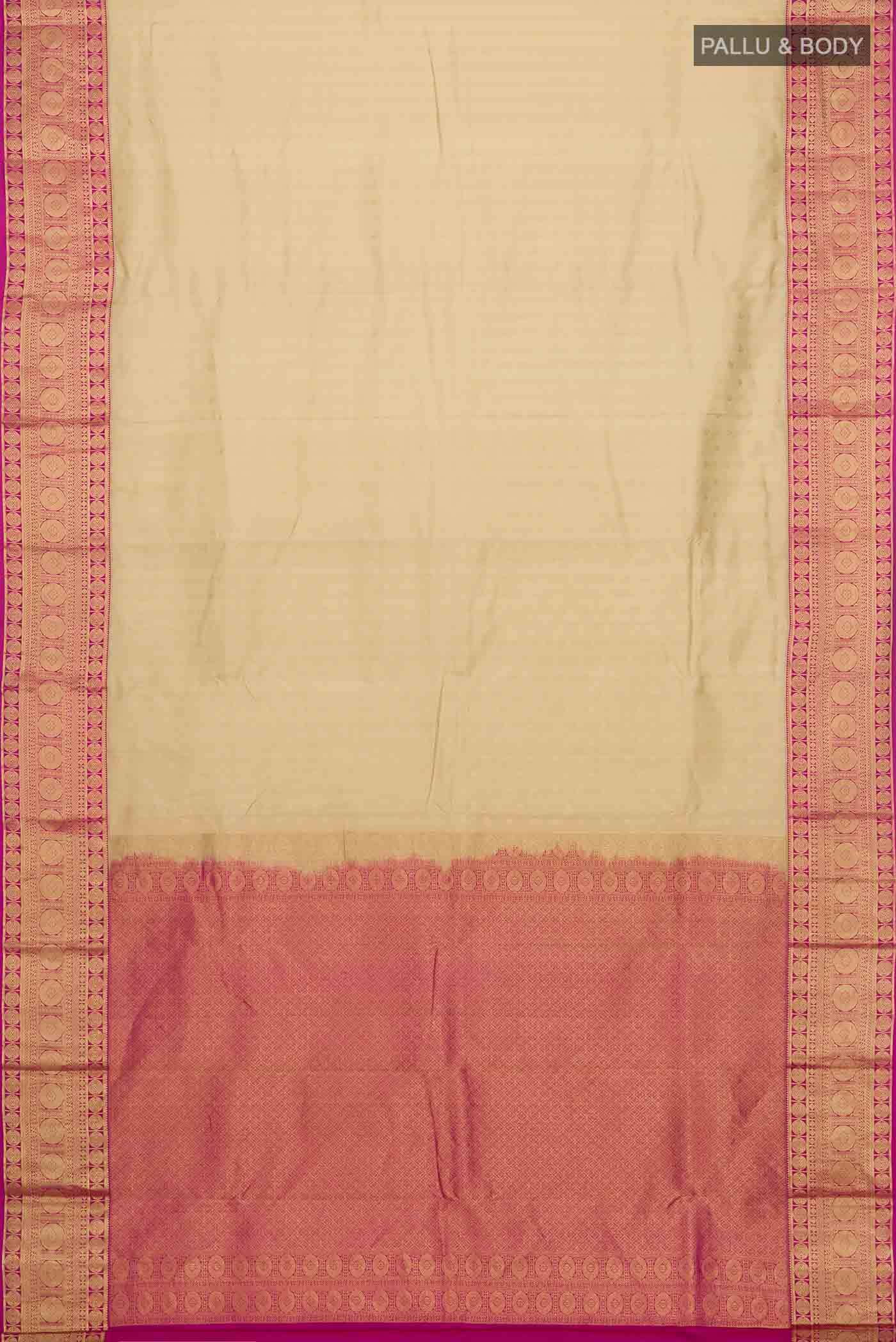 Beige Kanchipuram Silk Saree