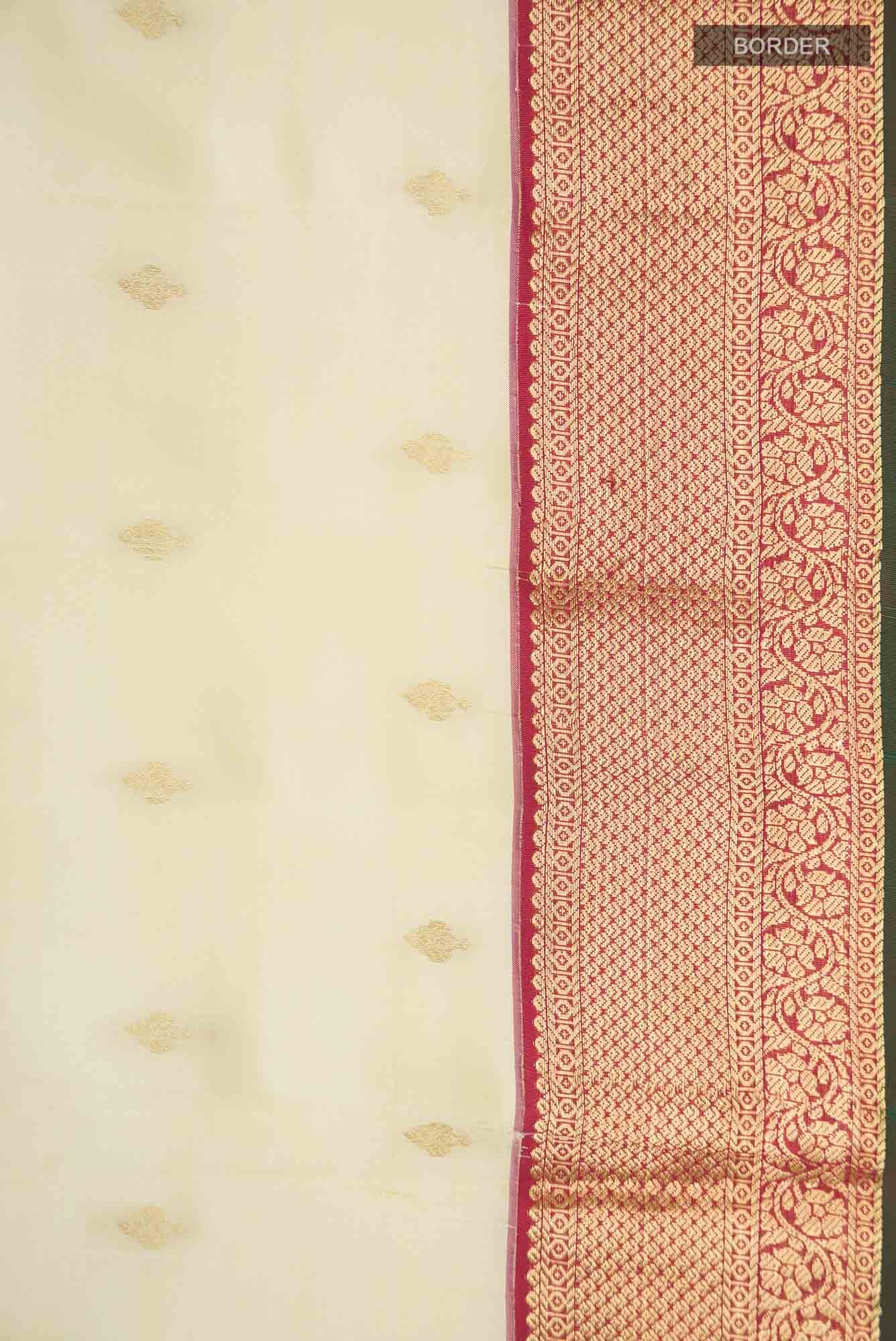 Cream Kanchipuram Silk Saree