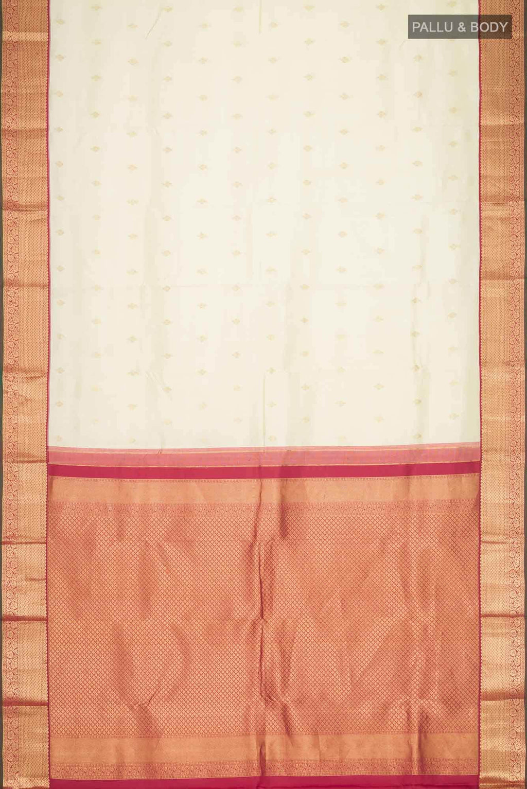 Cream Kanchipuram Silk Saree