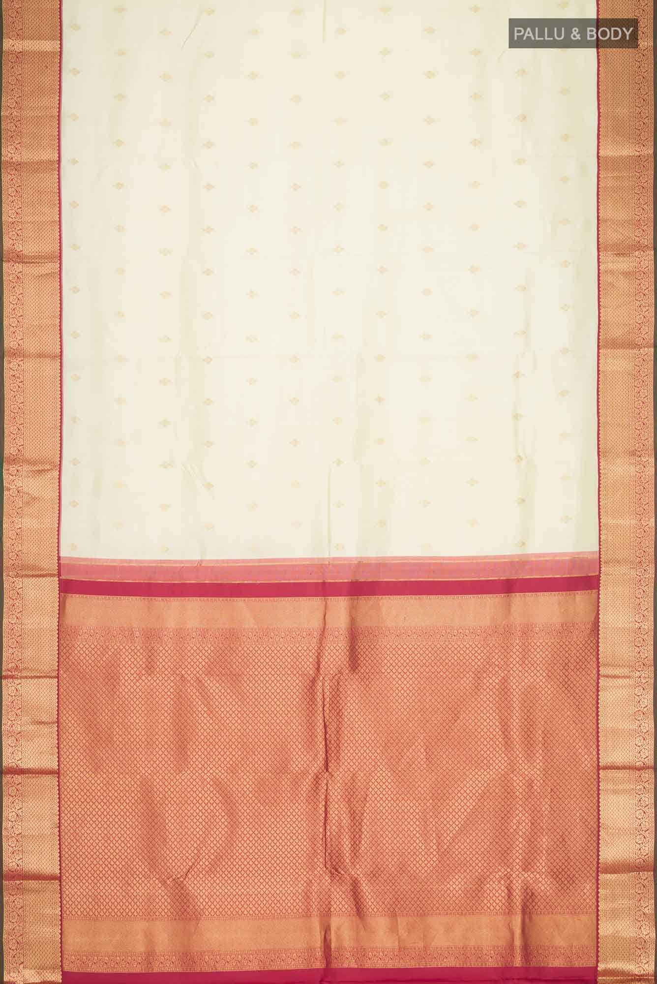 Cream Kanchipuram Silk Saree