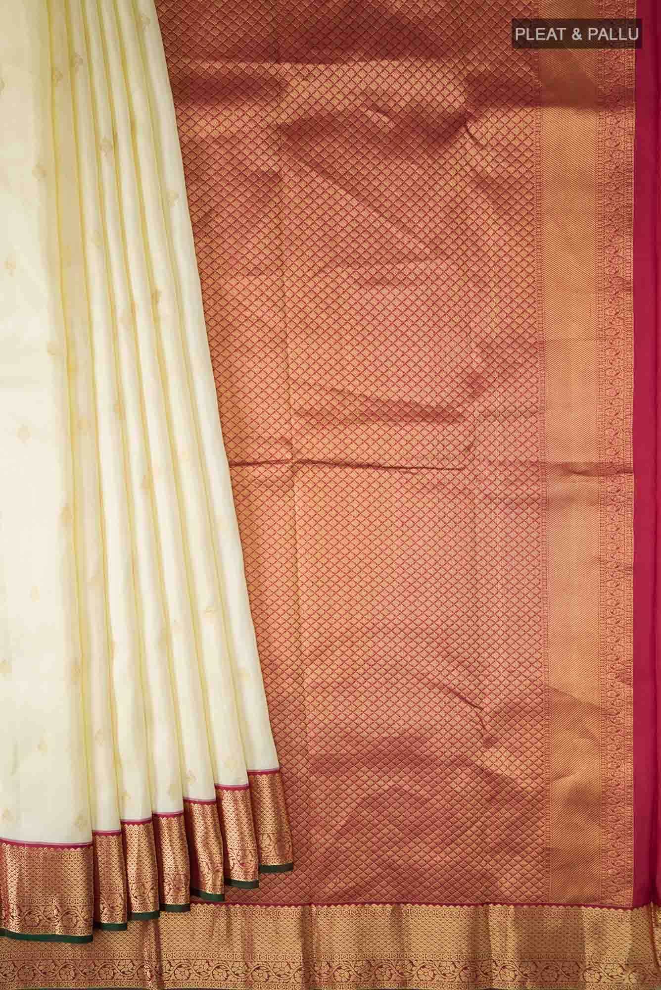 Cream Kanchipuram Silk Saree