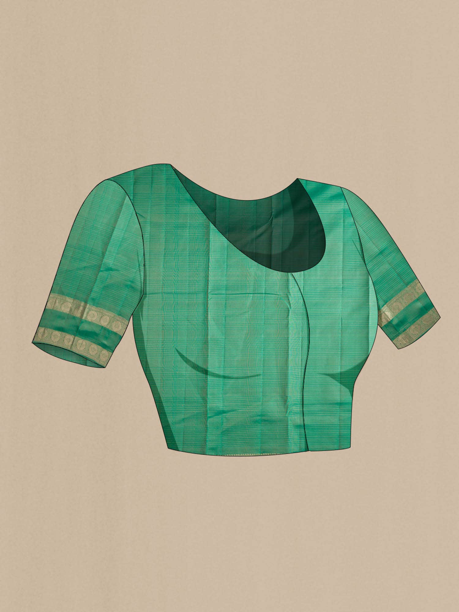Beige Kanchipuram Silk Saree