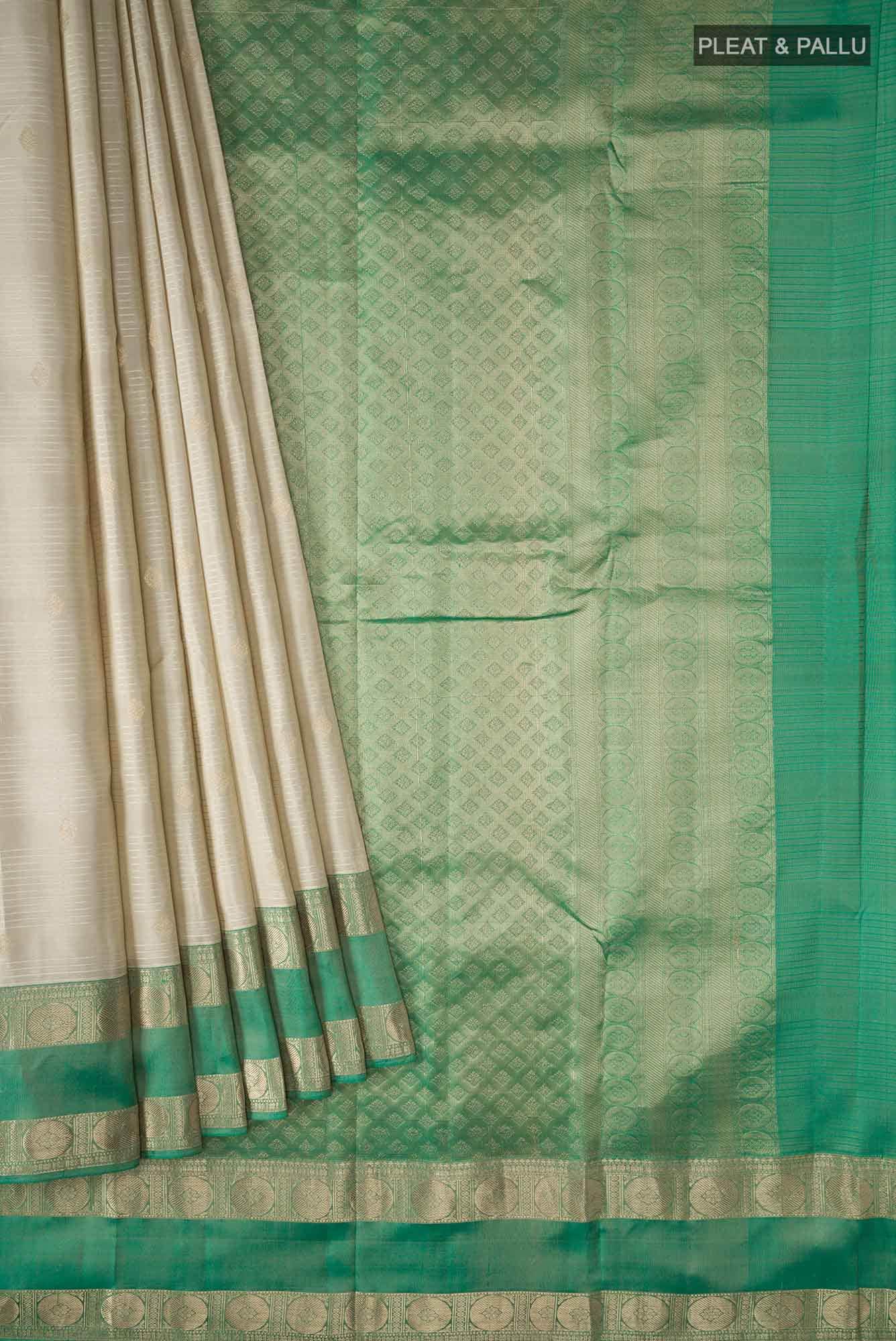 Beige Kanchipuram Silk Saree