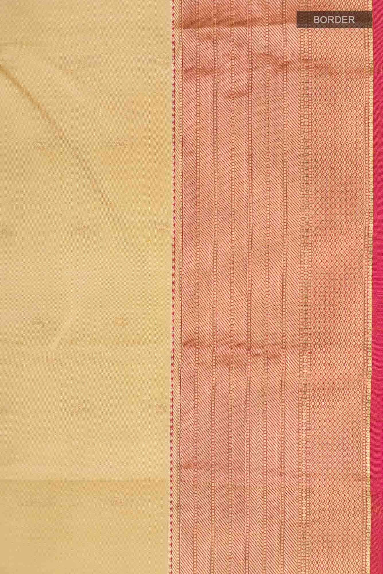 Beige Kanchipuram Silk Saree
