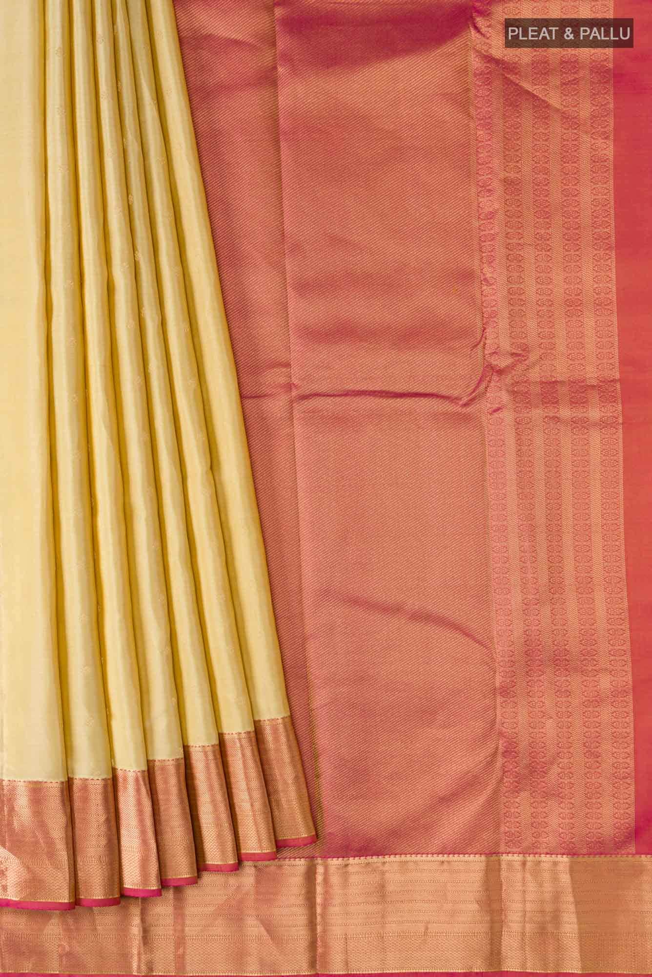 Beige Kanchipuram Silk Saree