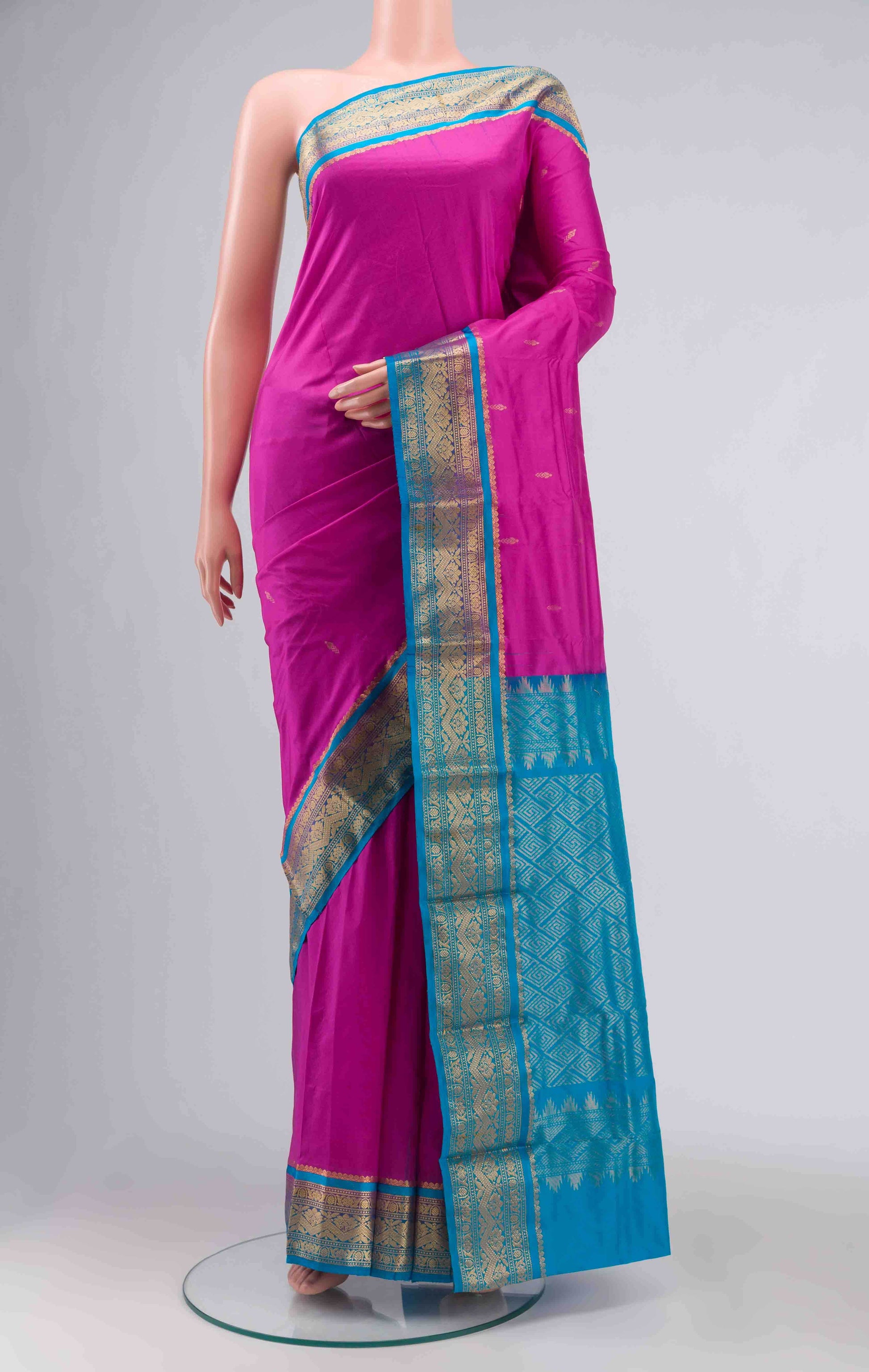 Pink Bangalore Silk Saree