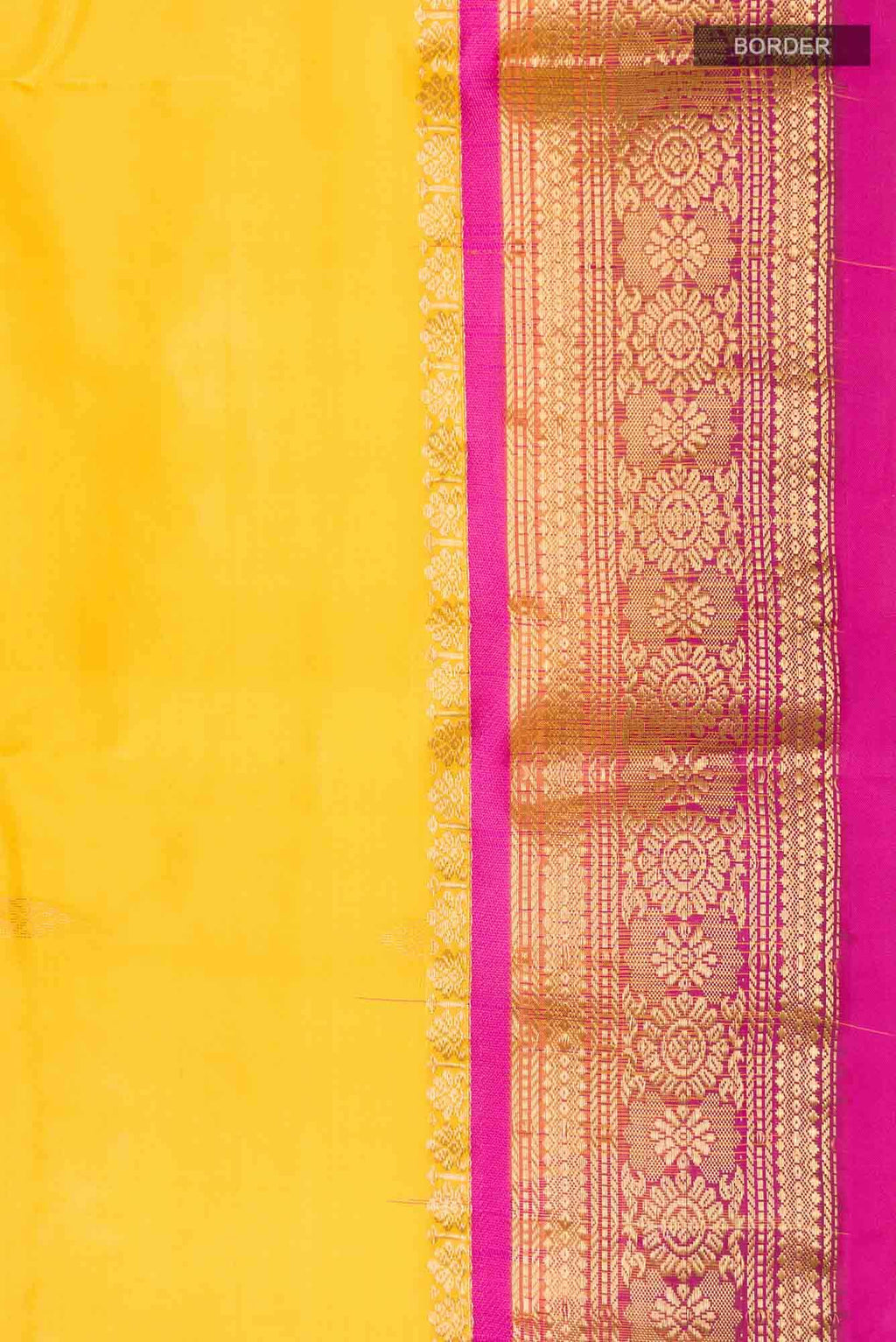 Yellow Bangalore Silk Saree