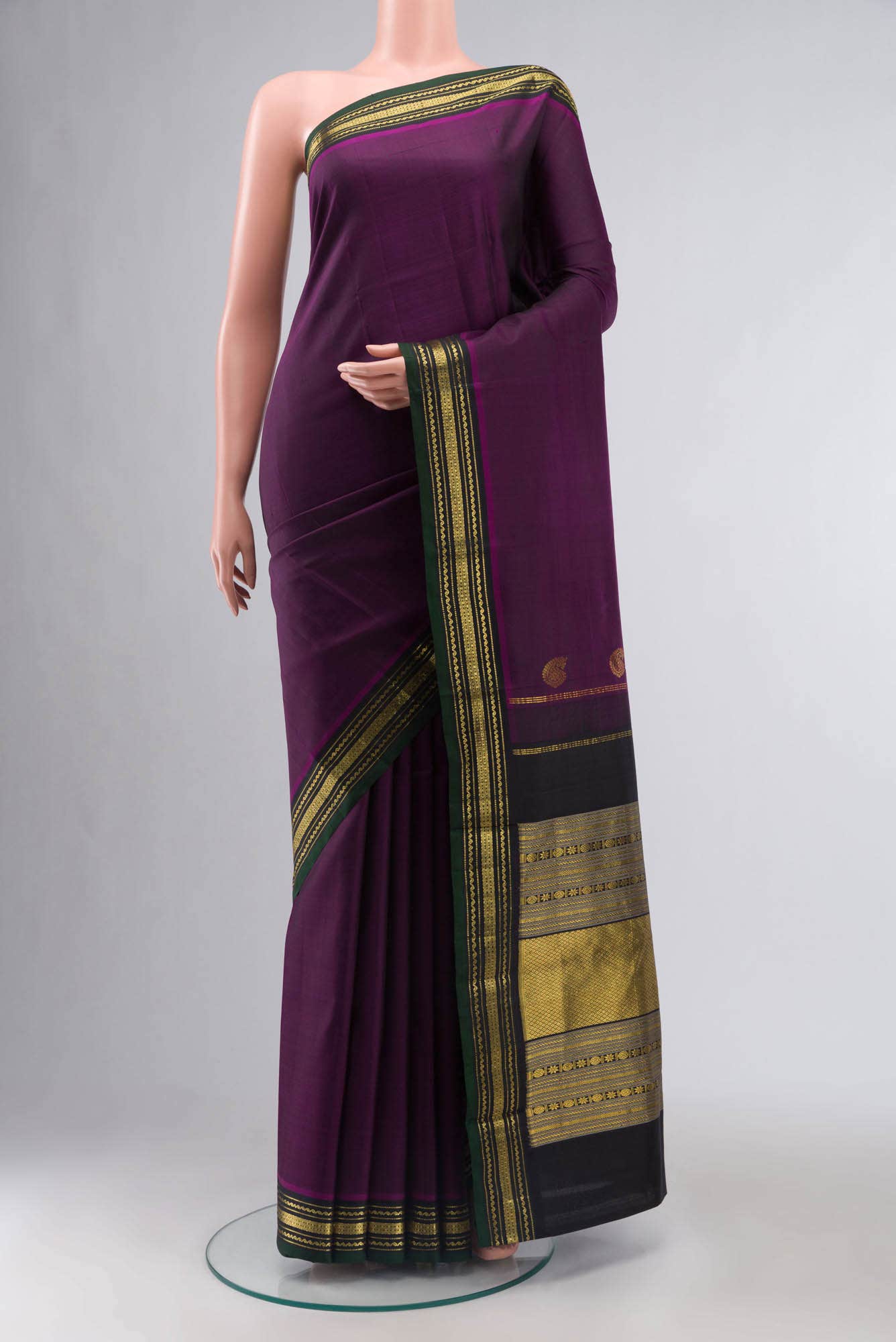 Purple Kanchipuram Silk Saree