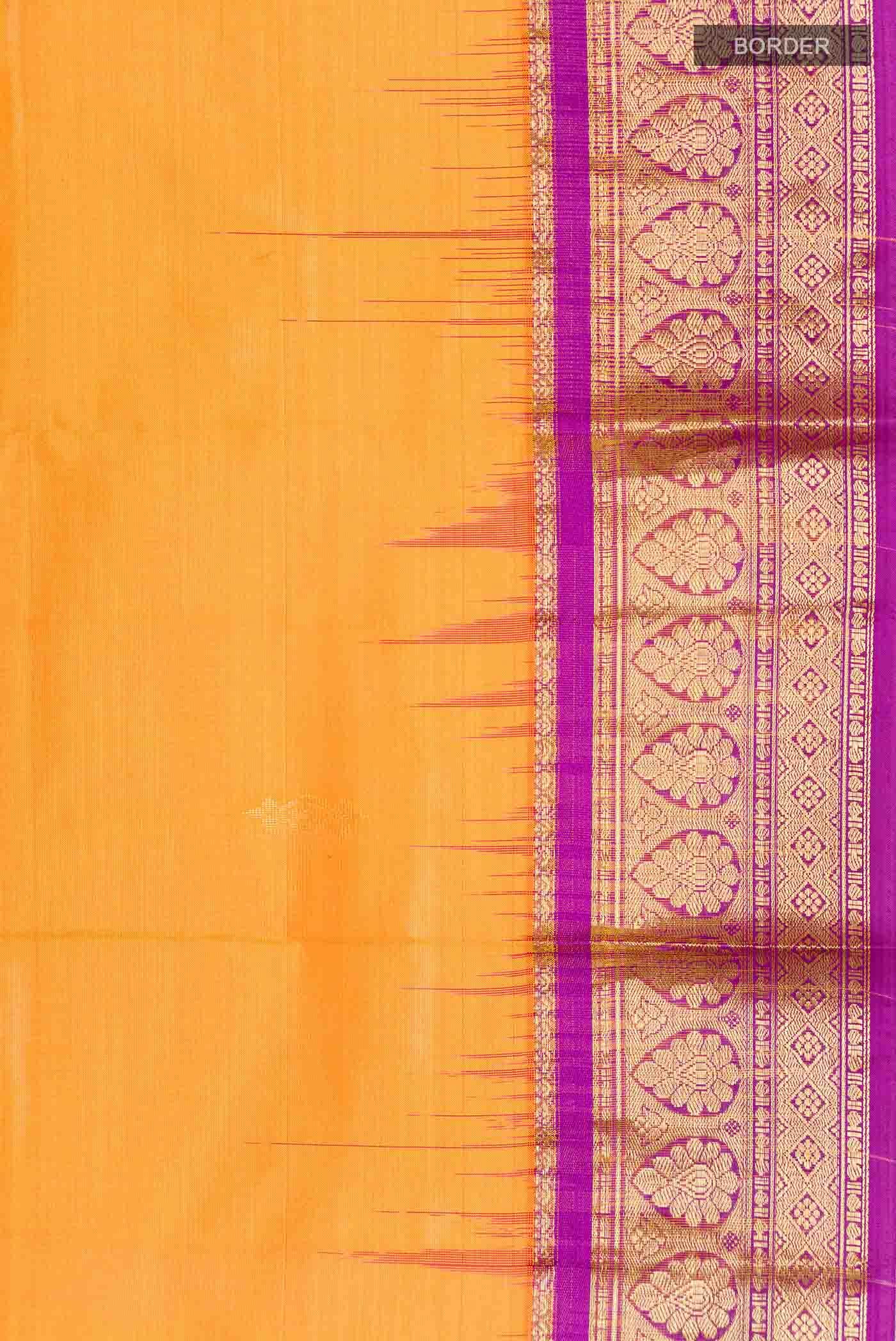 Orange Bangalore Silk Saree