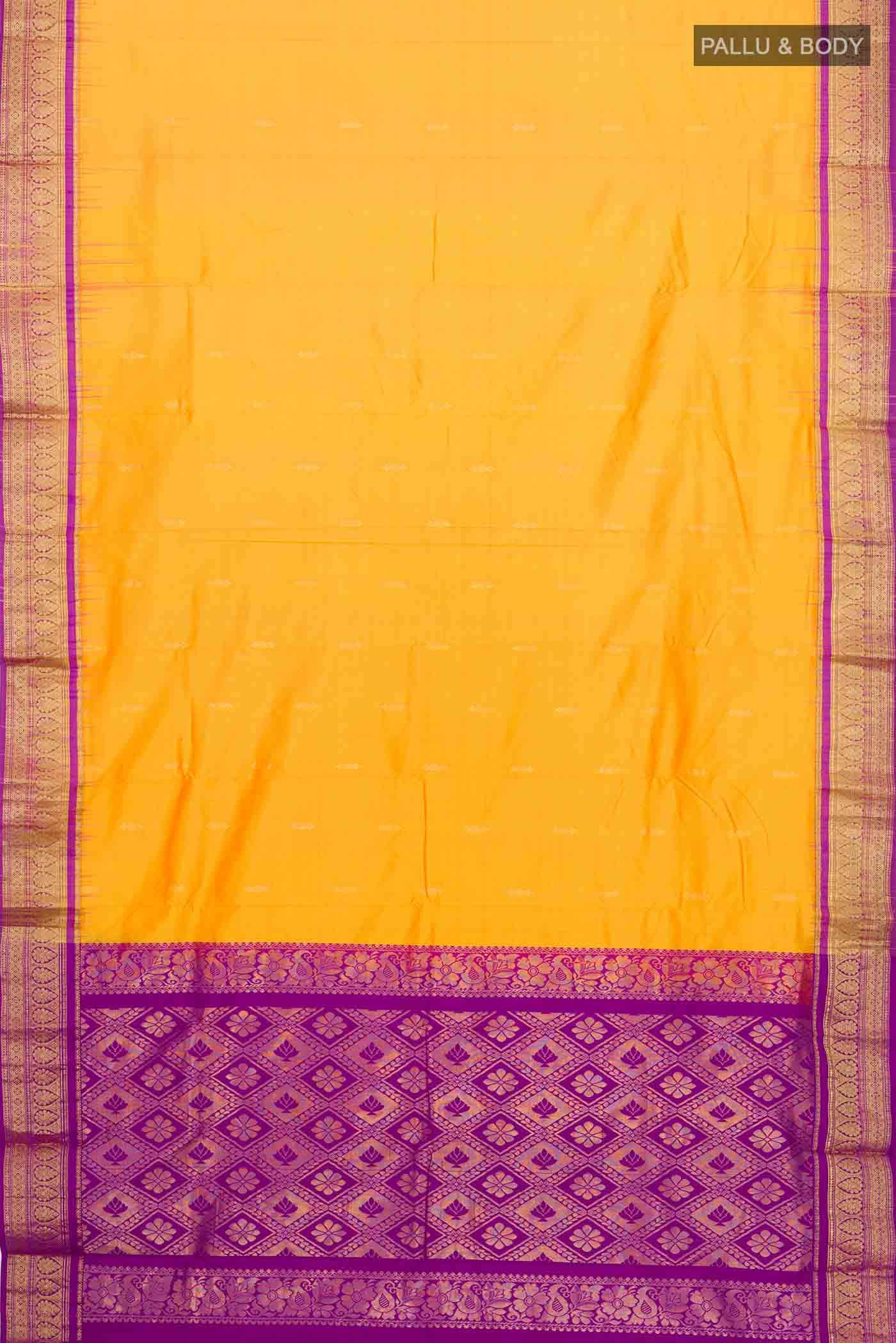 Orange Bangalore Silk Saree