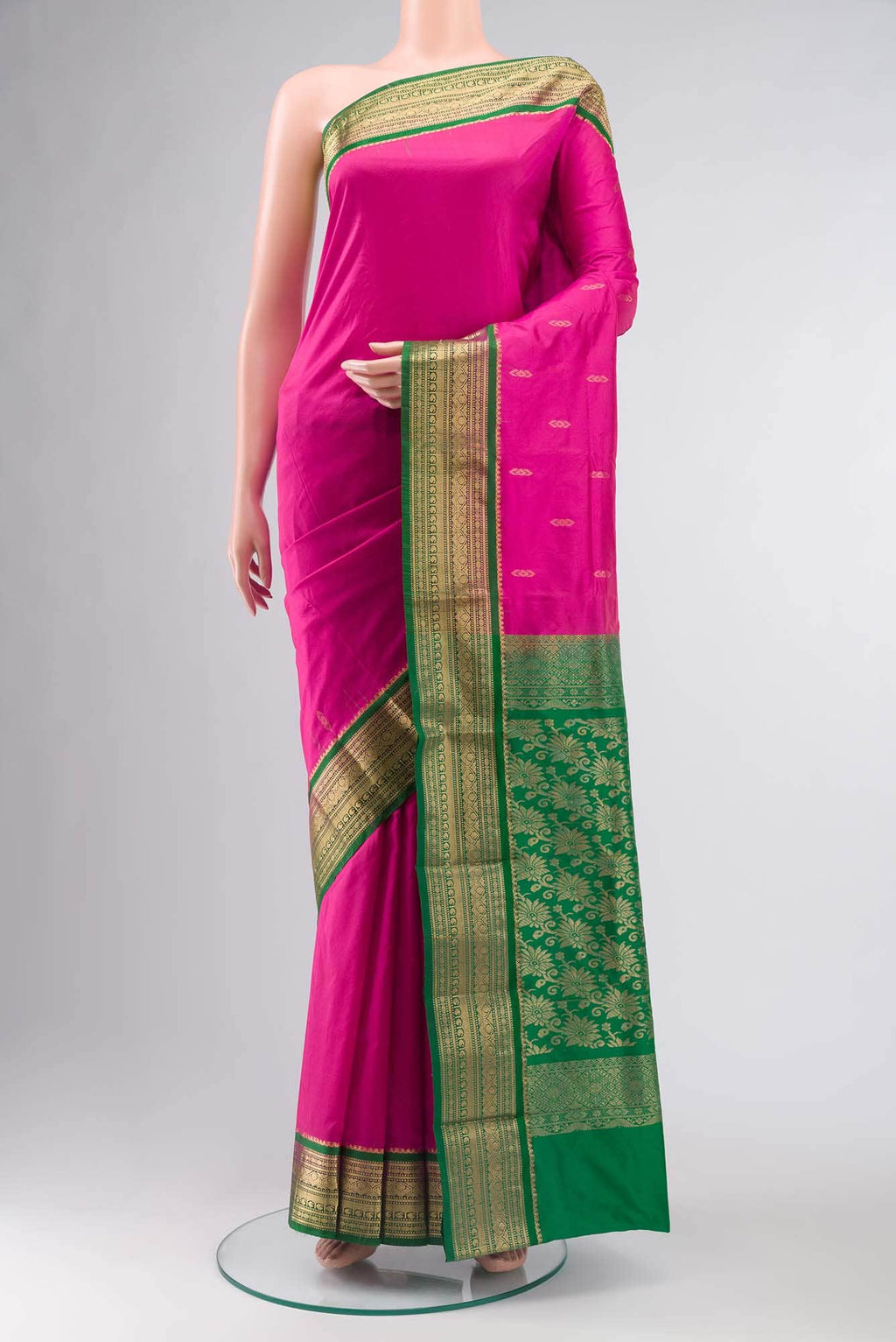 Pink Bangalore Silk Saree