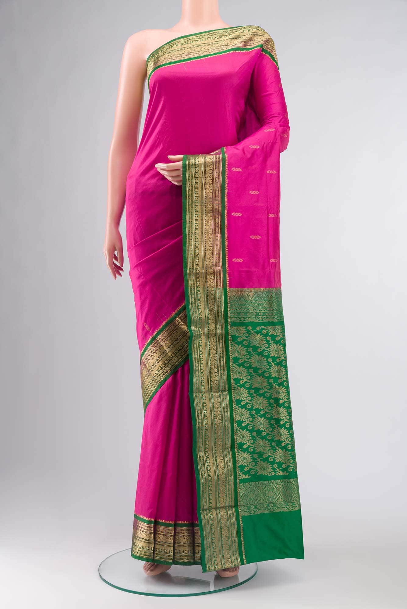 Pink Bangalore Silk Saree