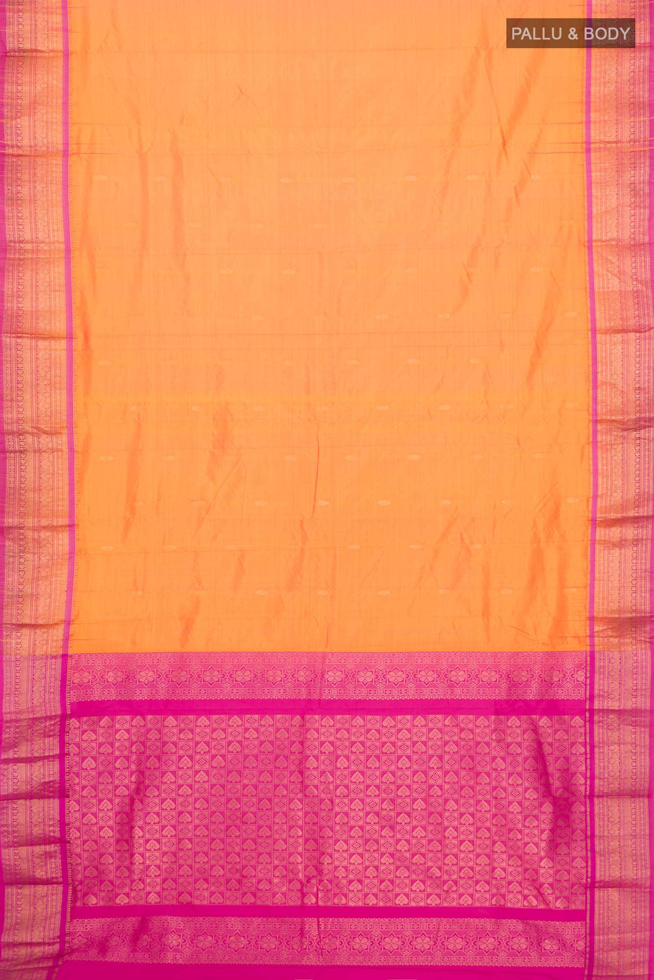 Orange Bangalore Silk Saree
