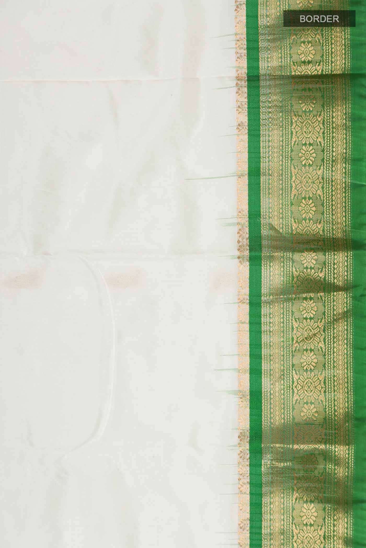 White Bangalore Silk Saree