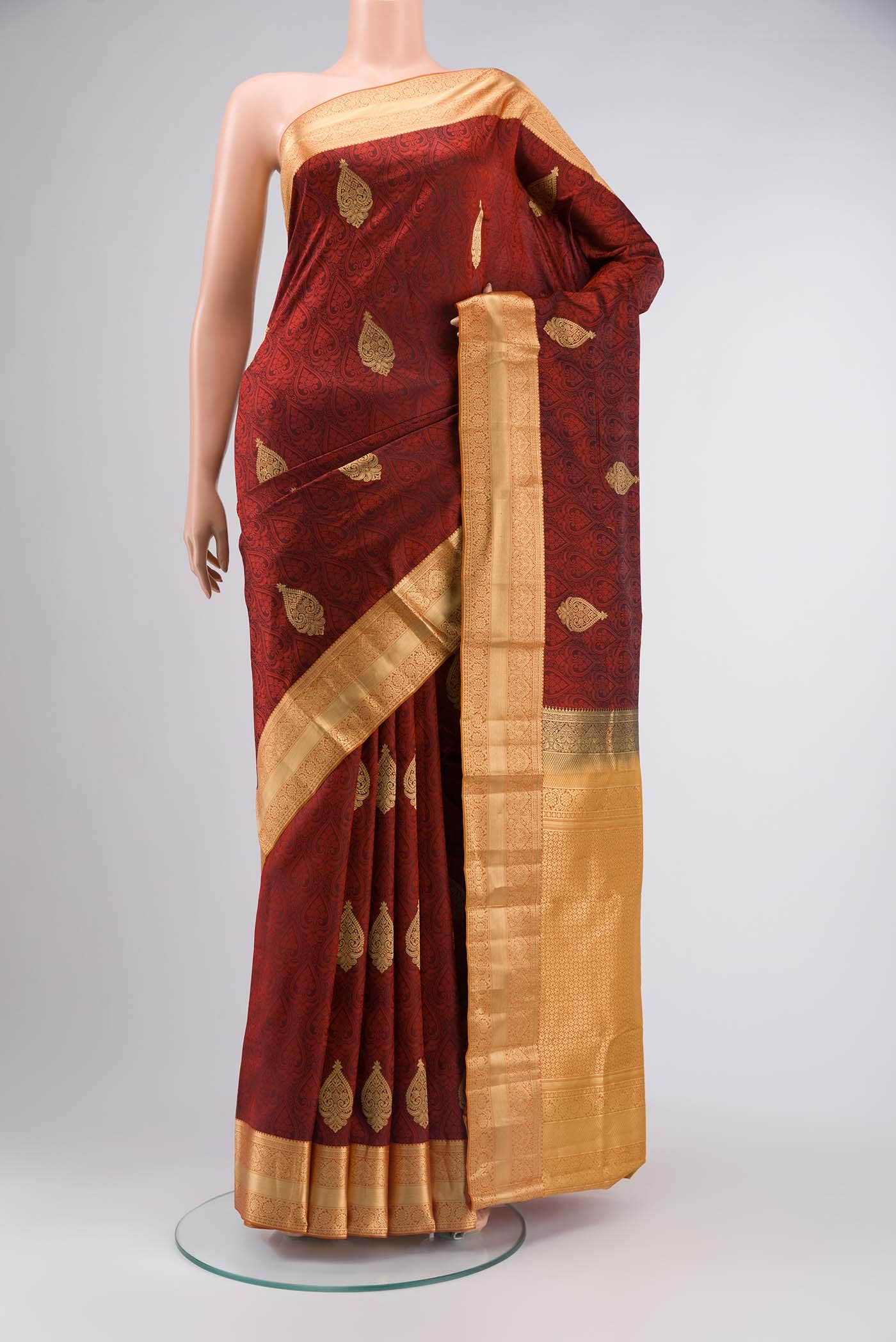 Maroon Kanchipuram Silk Saree