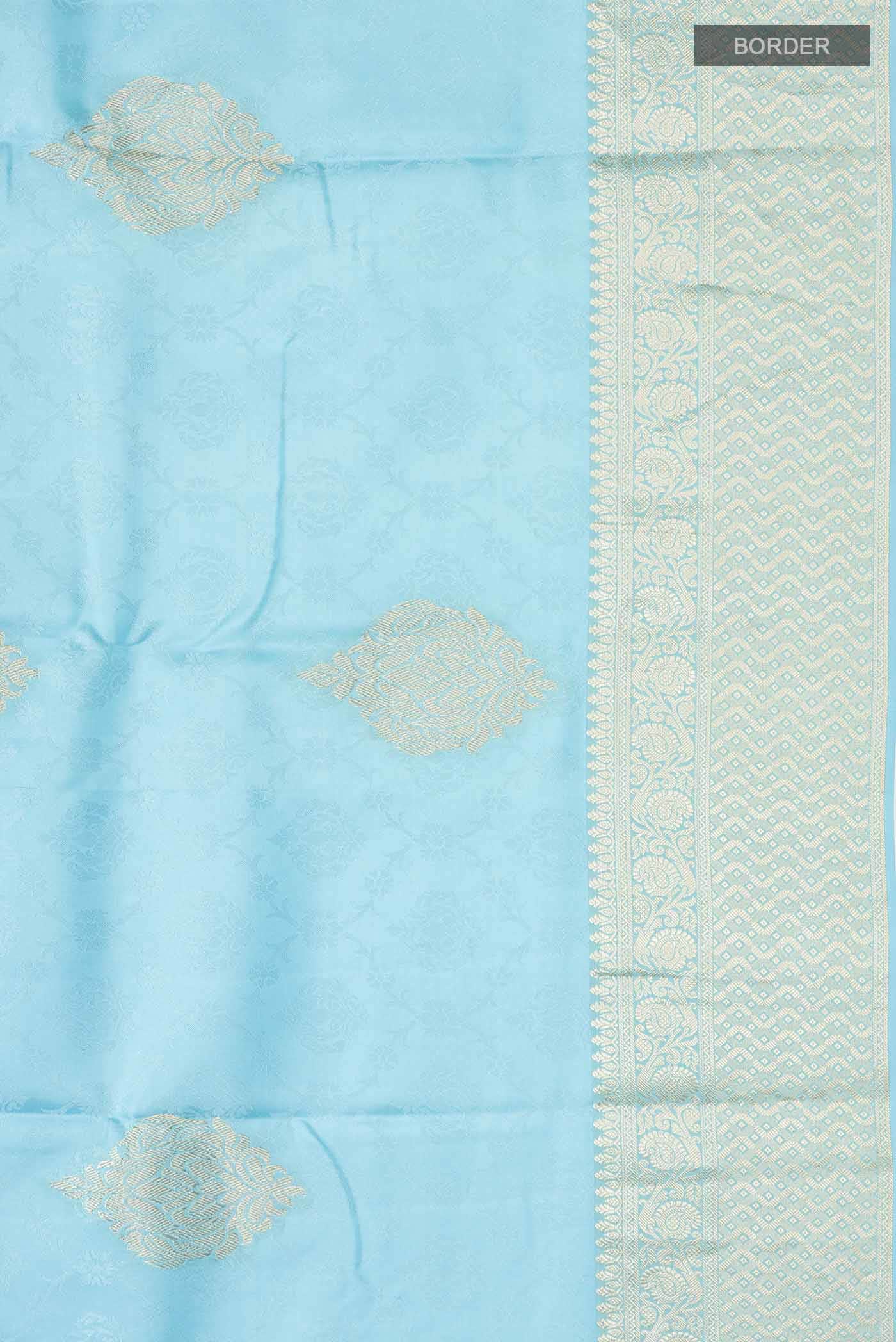 Sky Blue Bangalore Silk - kadyal Saree
