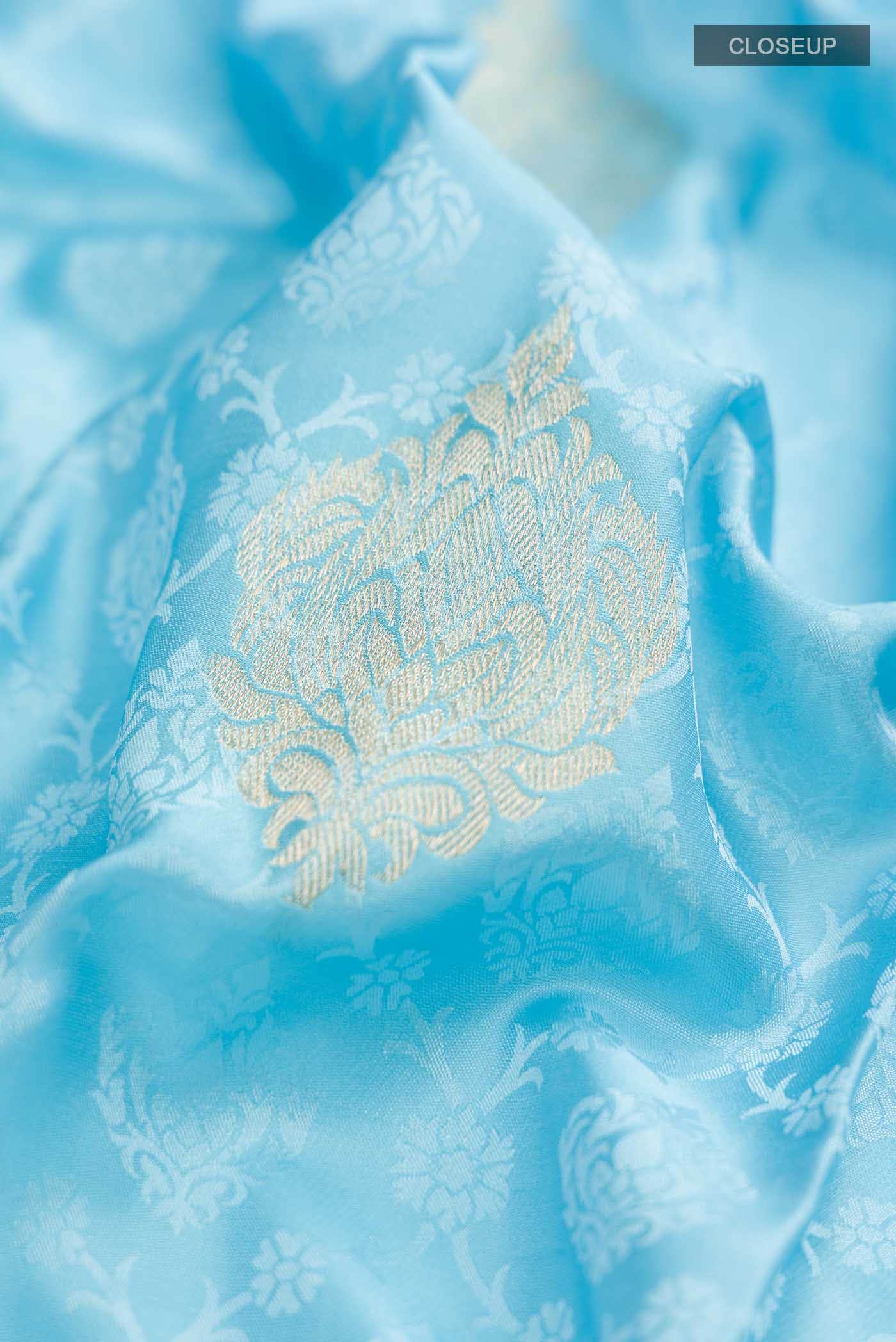 Sky Blue Bangalore Silk - kadyal Saree