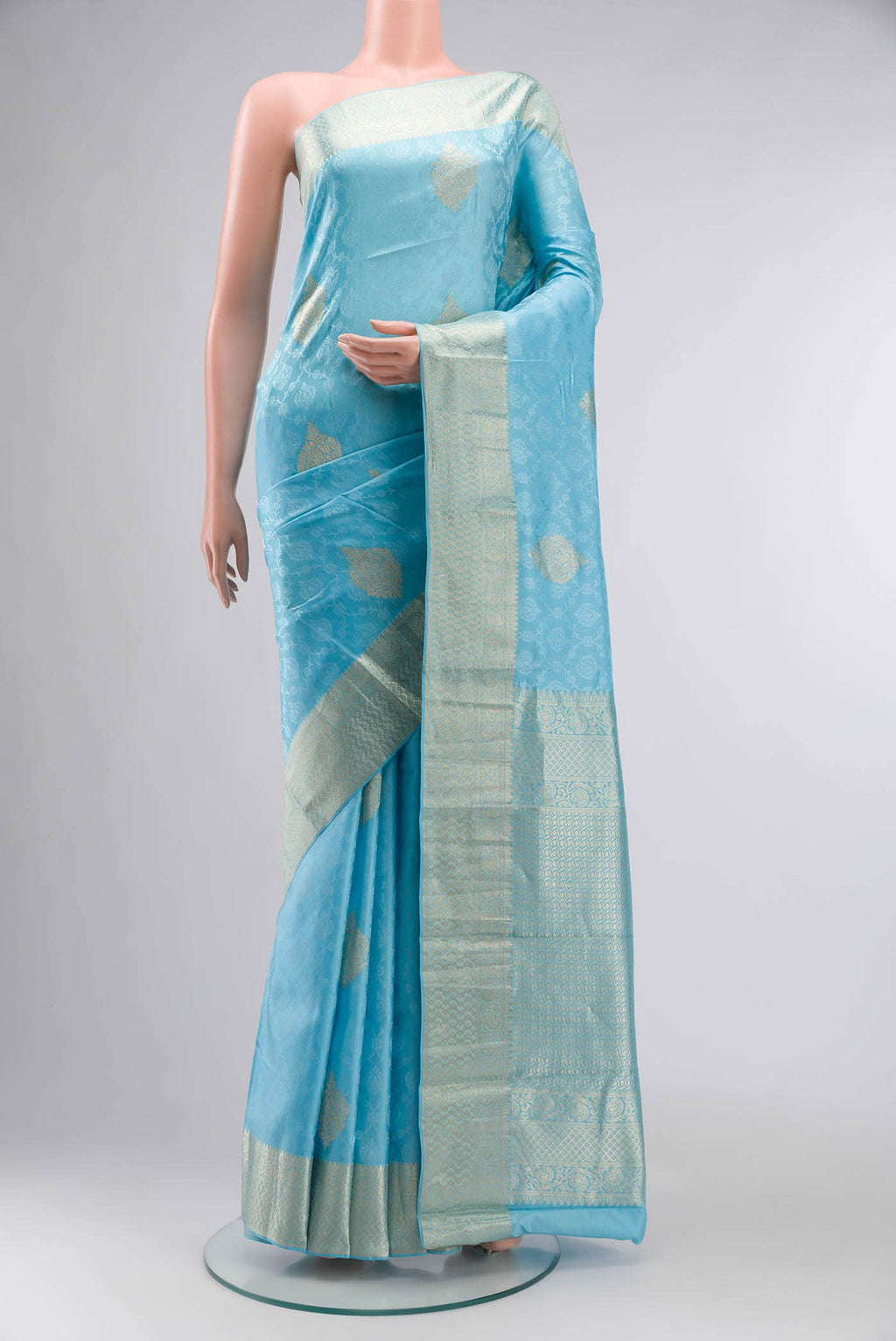 Sky Blue Bangalore Silk - kadyal Saree