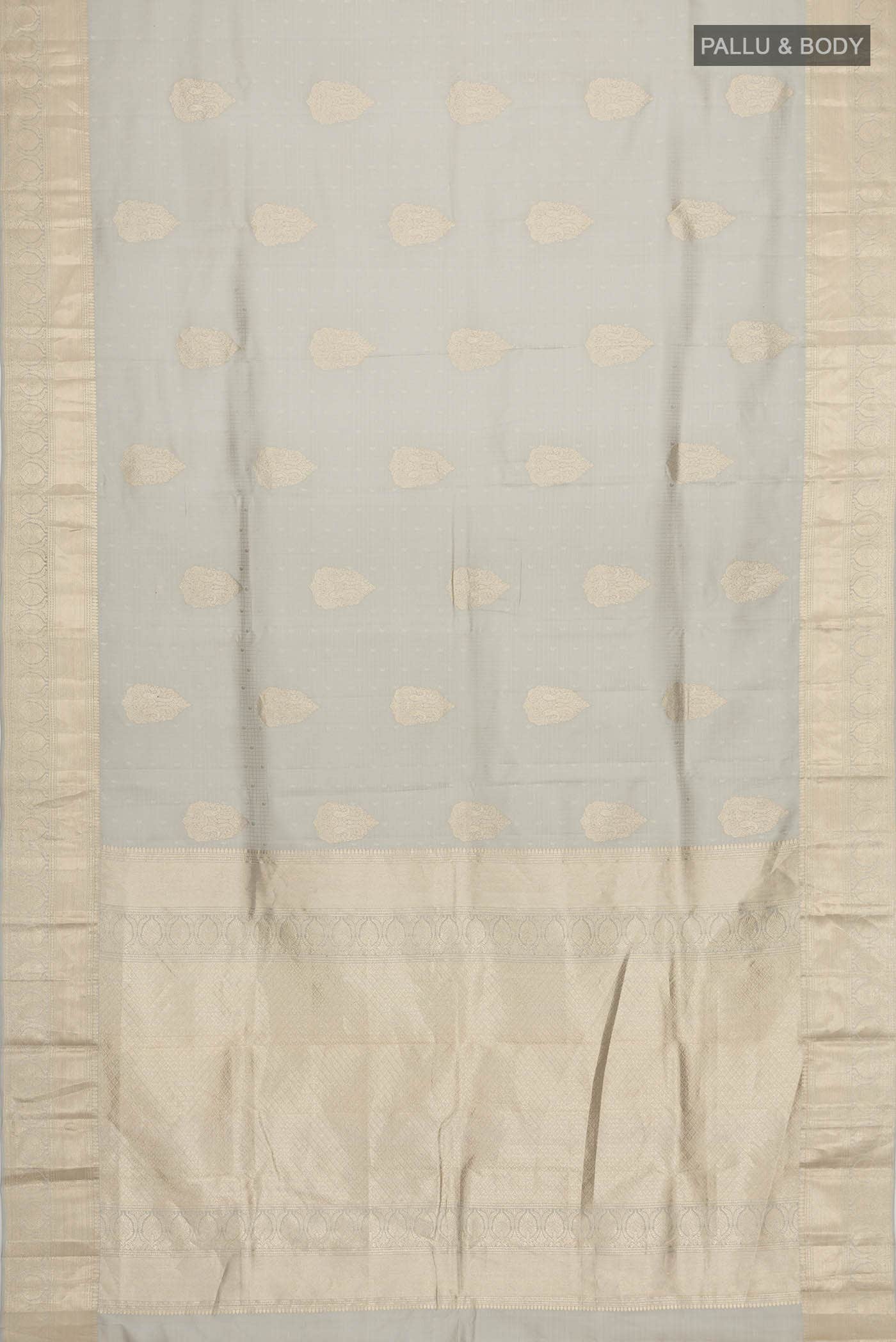 Grey Kanchipuram Silk Saree