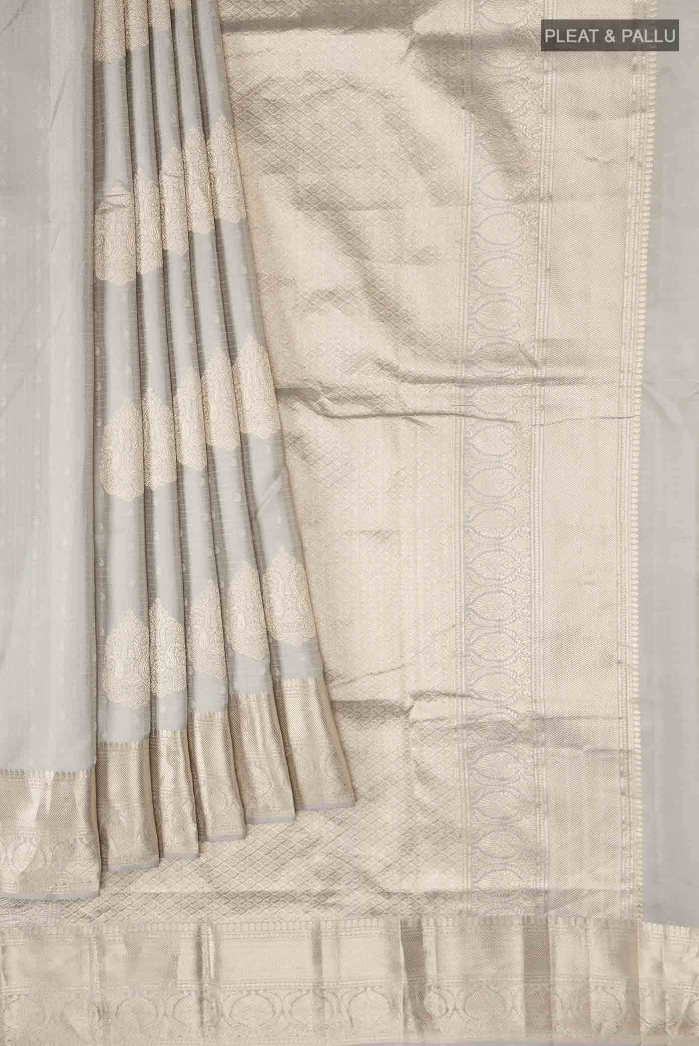 Grey Kanchipuram Silk Saree