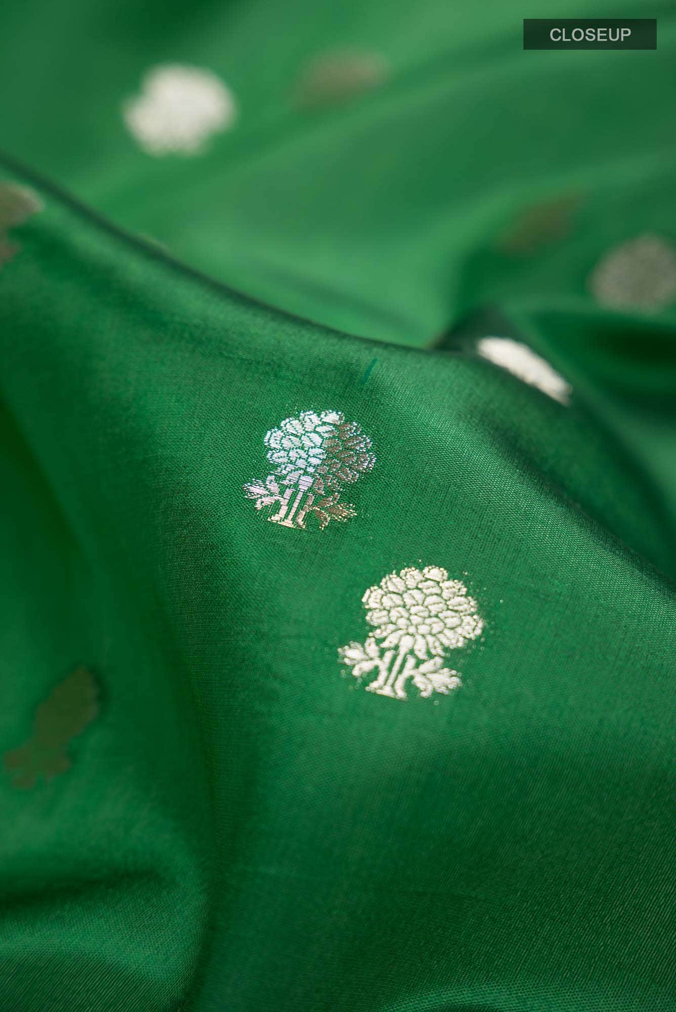 Green Banarasi Katan Silk Saree