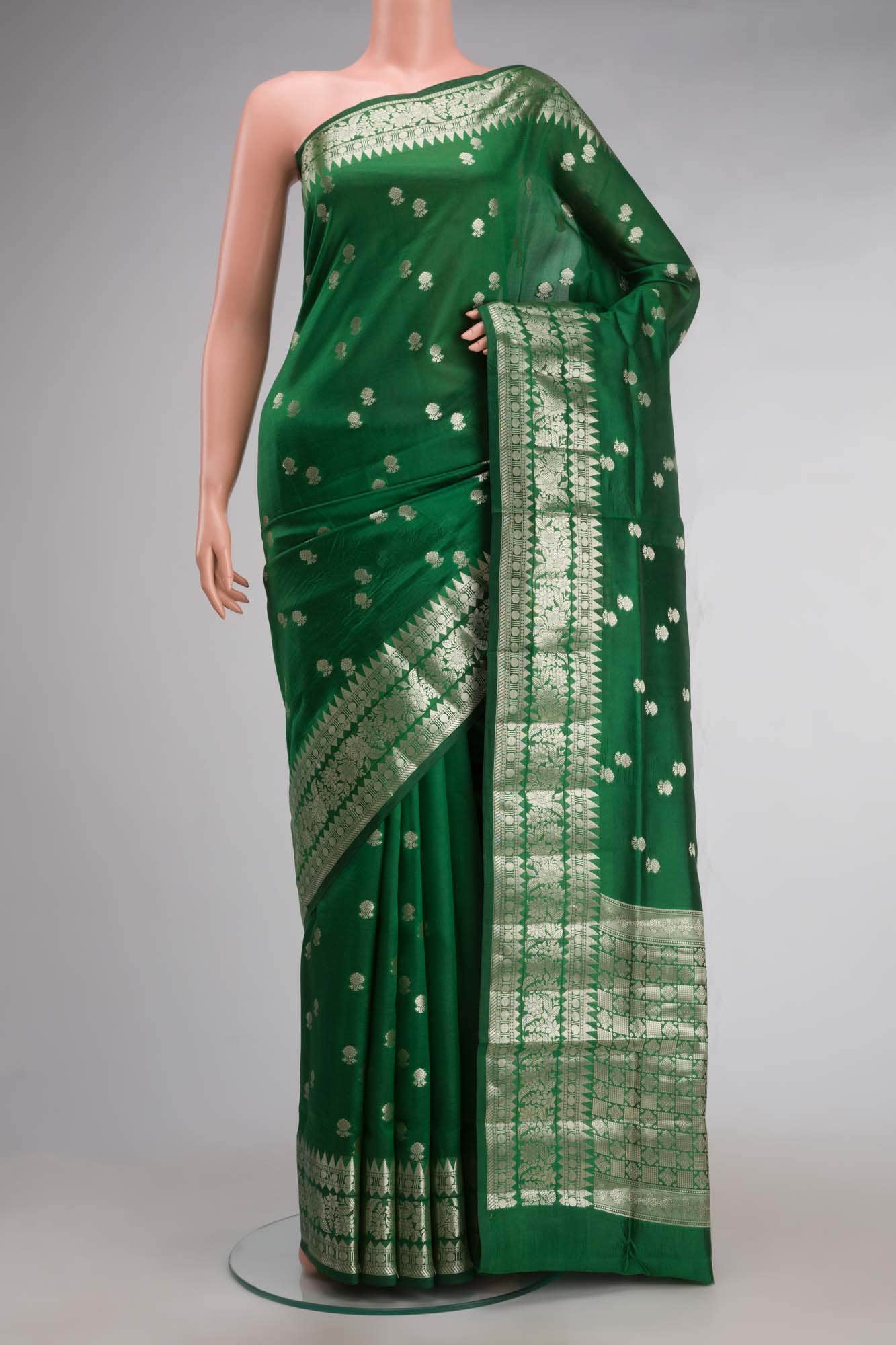 Green Banarasi Katan Silk Saree