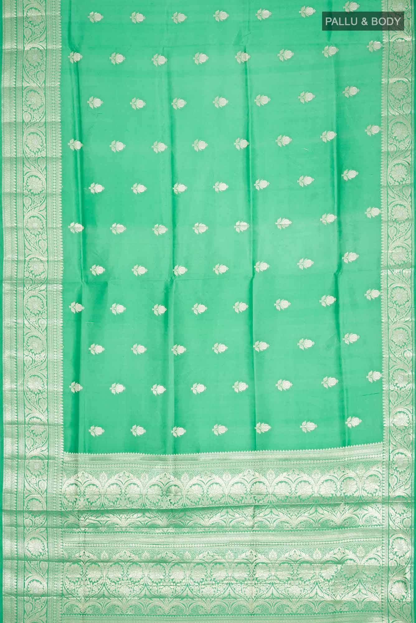 Green Banarasi Raw Silk Saree