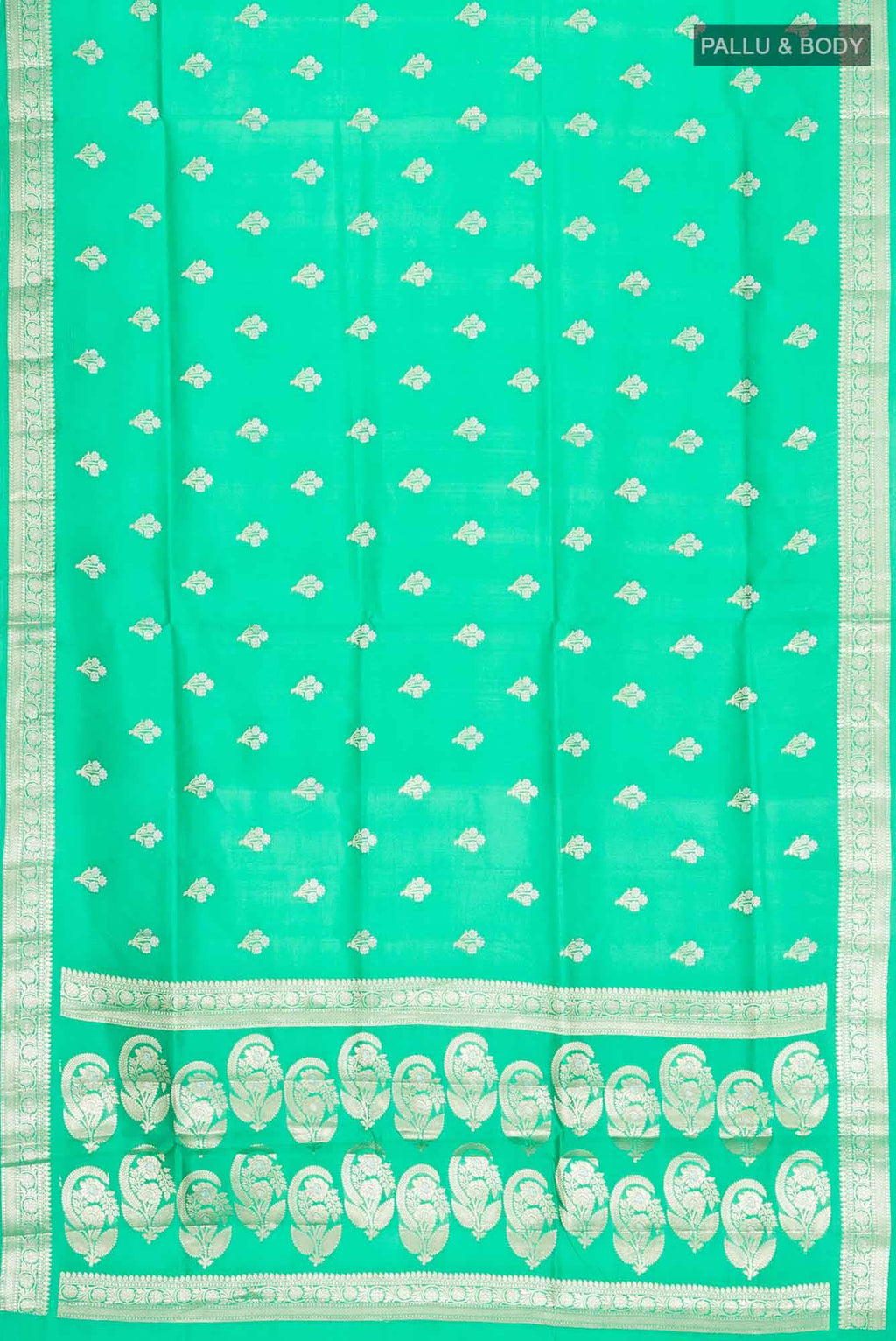 Green Banarasi Raw Silk Saree