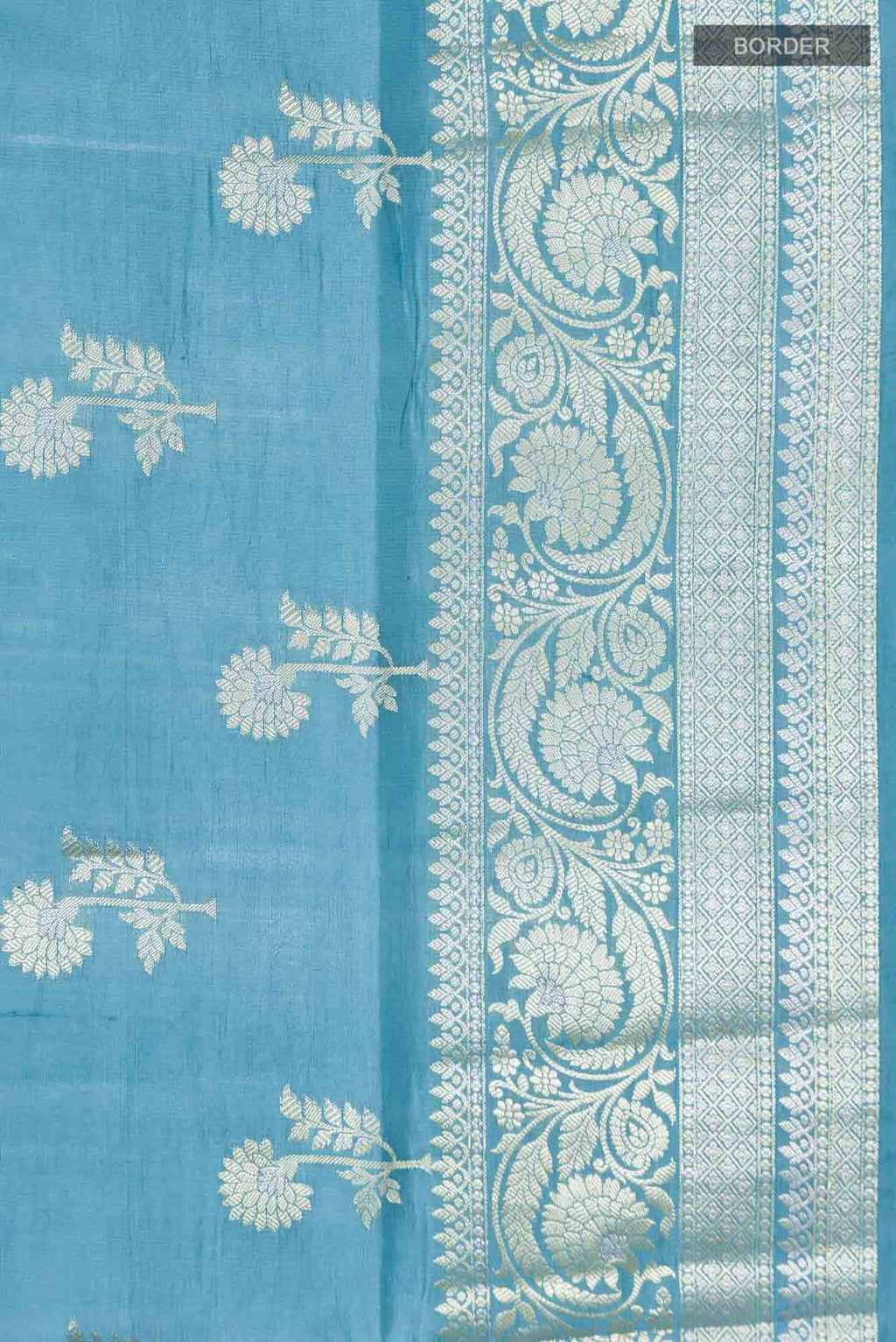 Blue Banarasi Raw Silk Saree