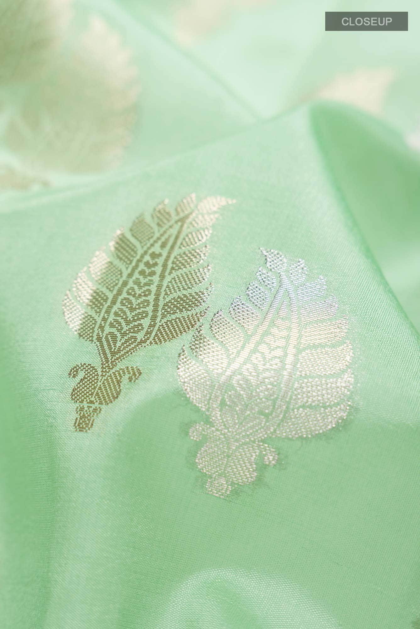 Green Banarasi Raw Silk Saree