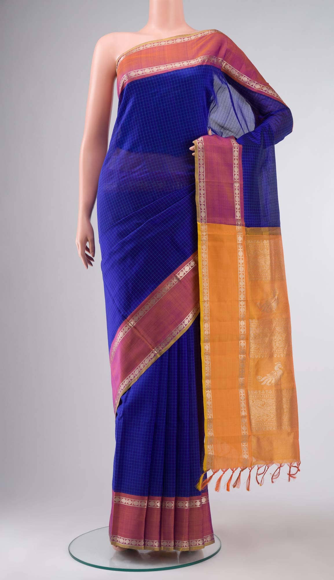 Blue Silk Cotton Saree