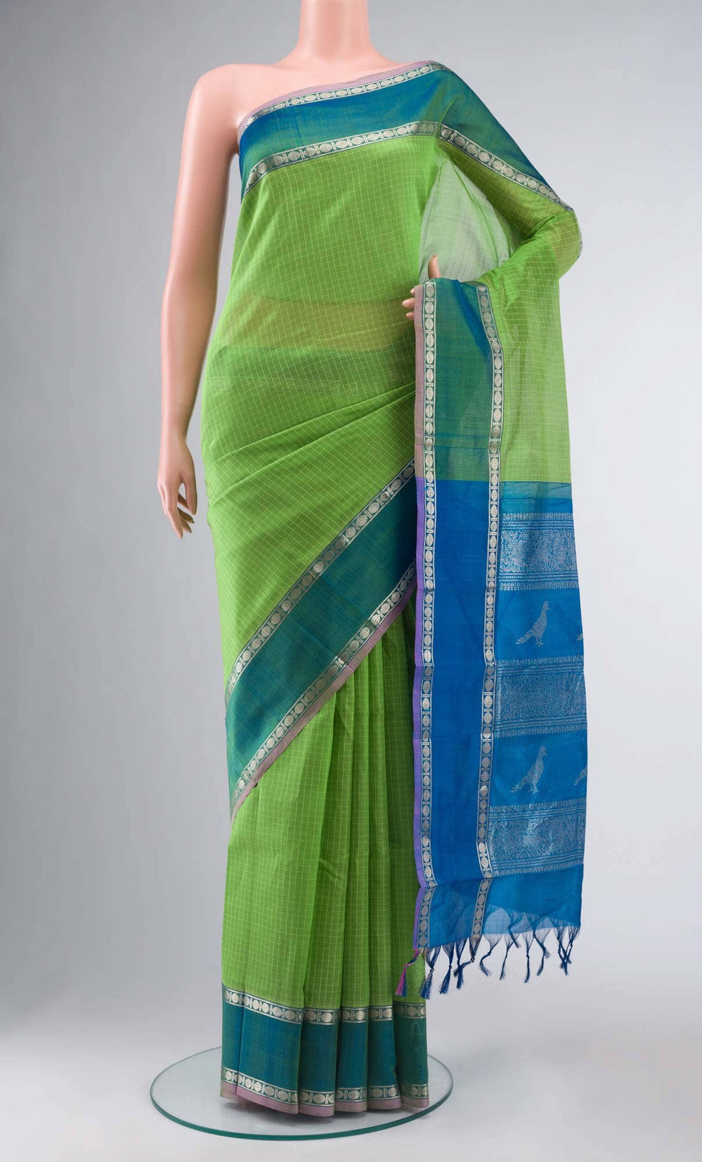 Green Silk Cotton Saree