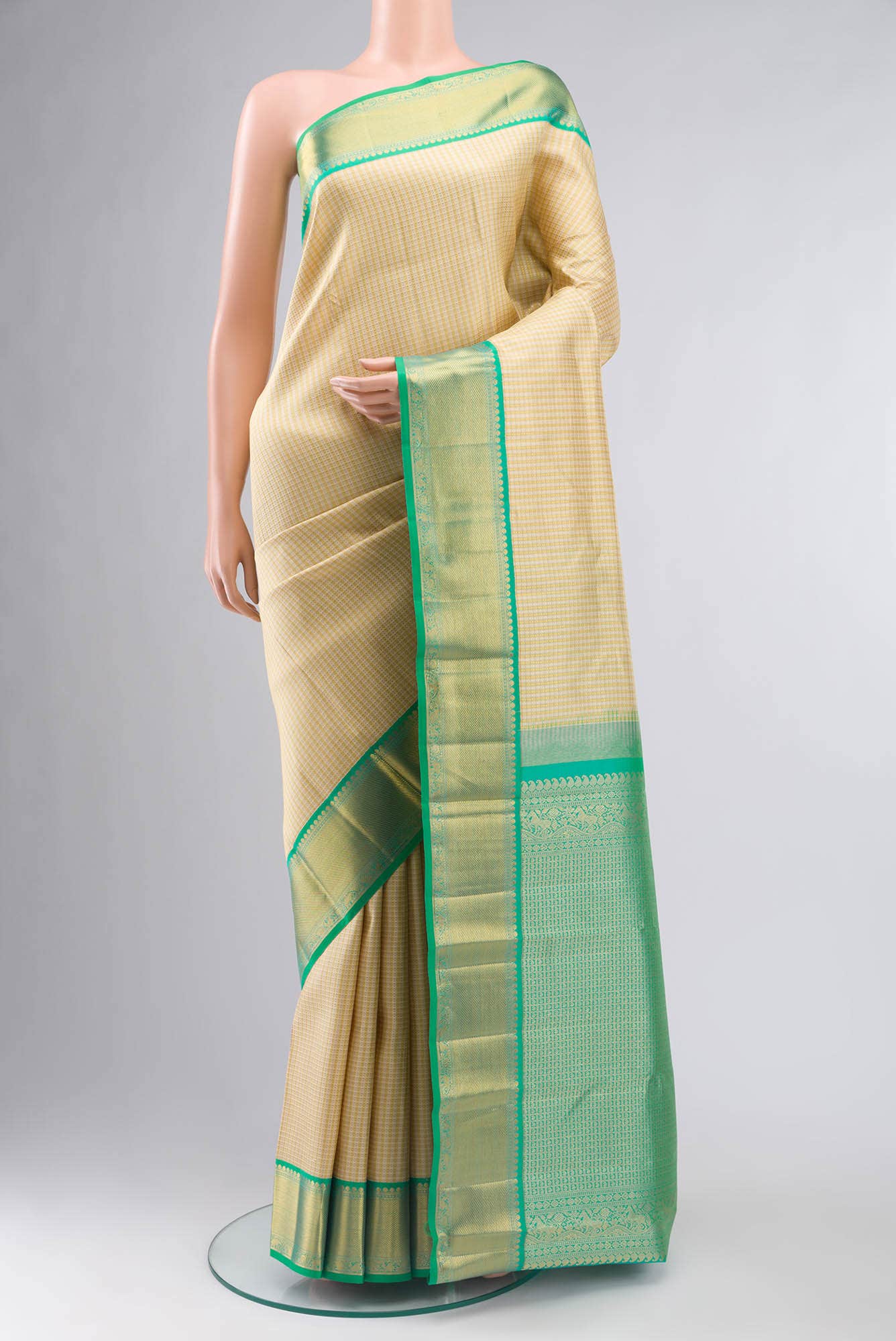 Gold Kanchipuram Silk Saree
