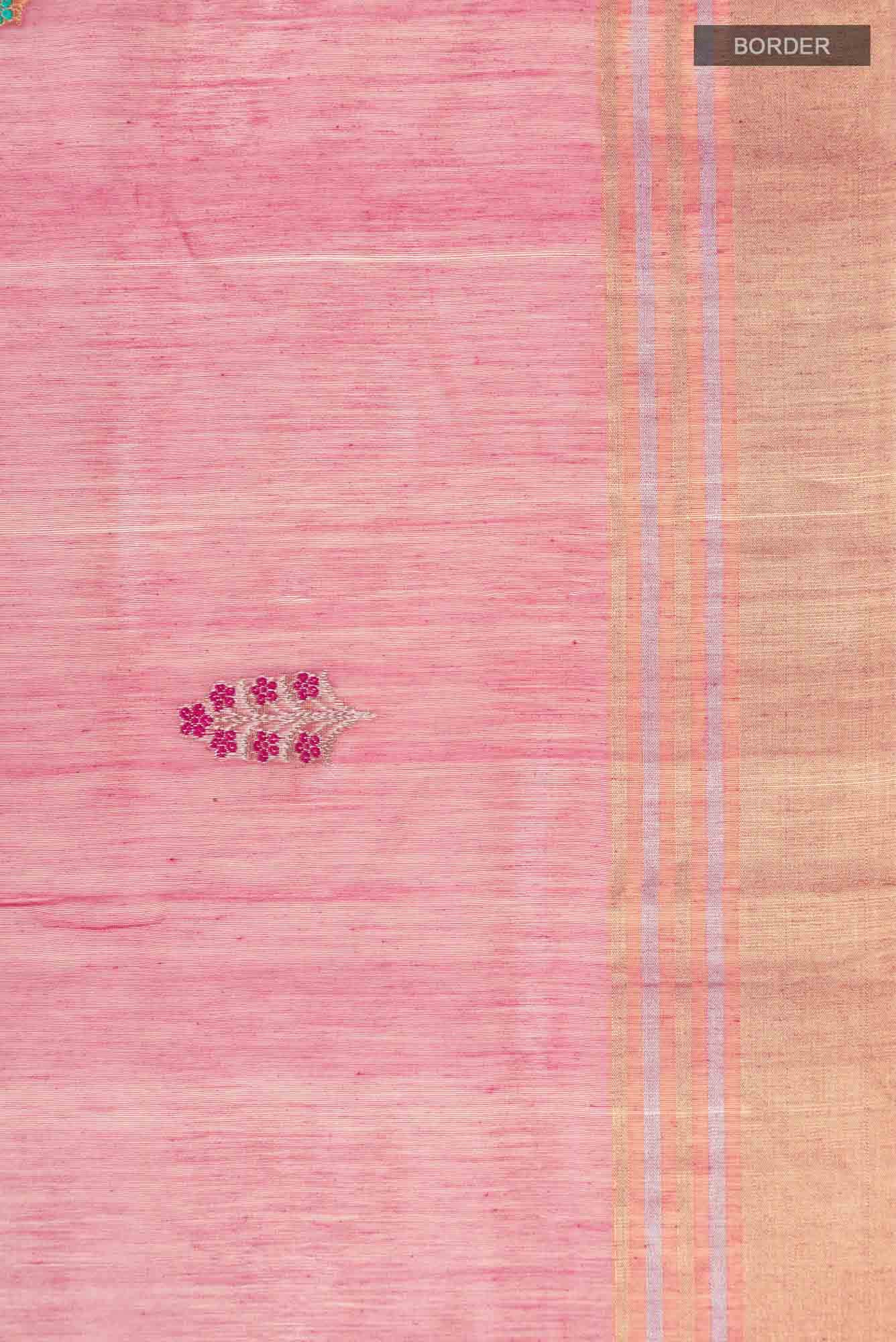 Pink Chanderi Silk Cotton Saree