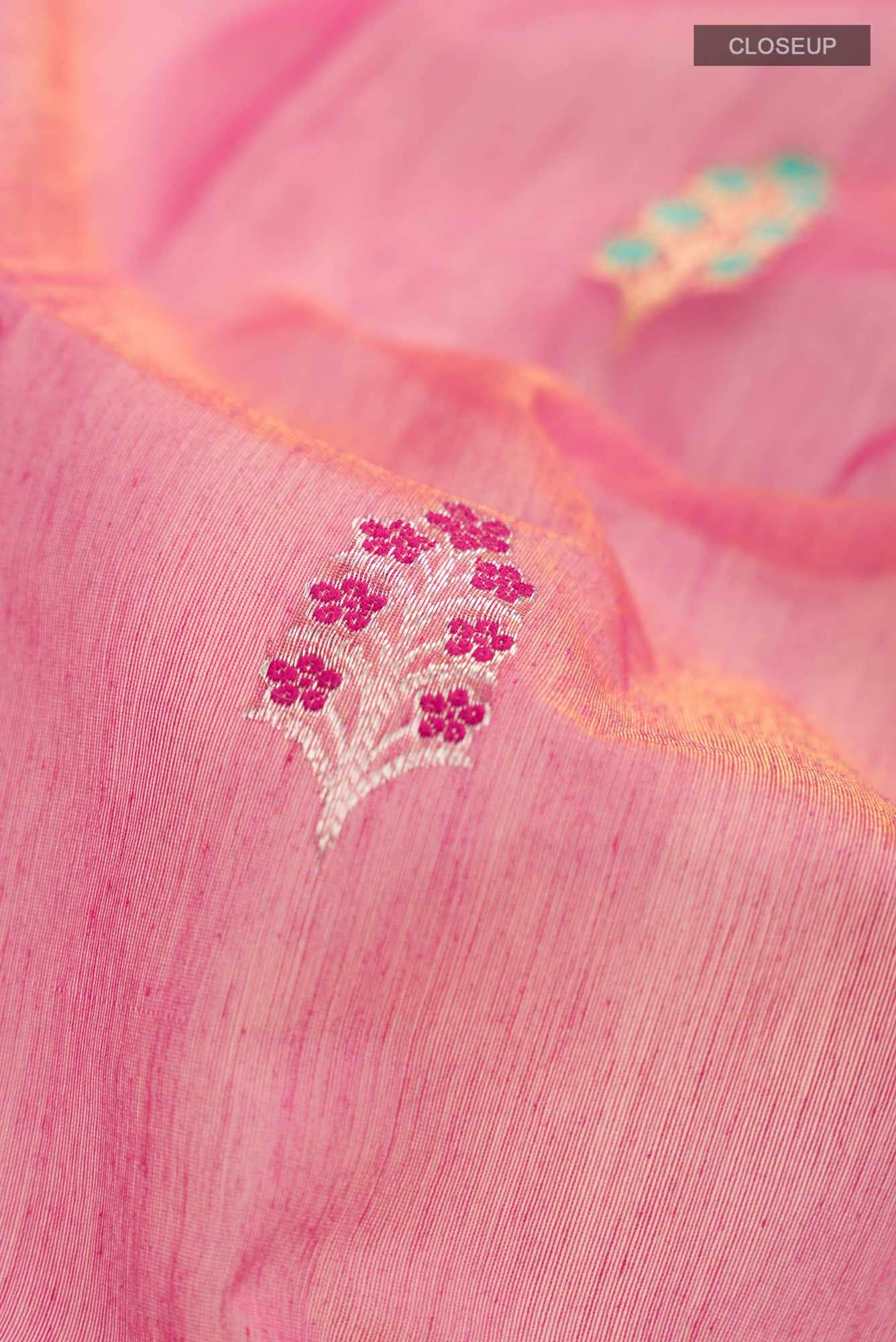 Pink Chanderi Silk Cotton Saree