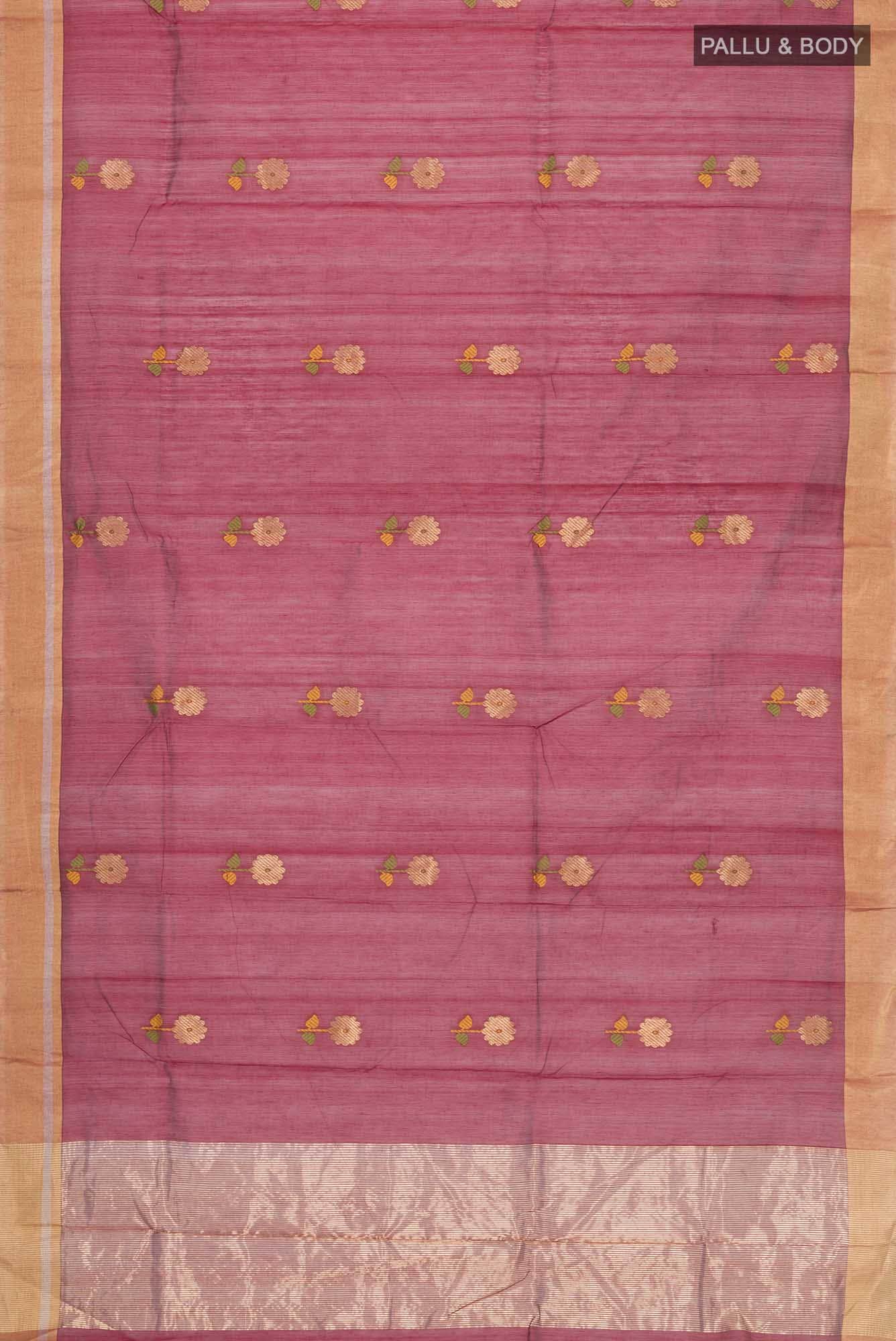 Maroon Chanderi Silk Cotton Saree