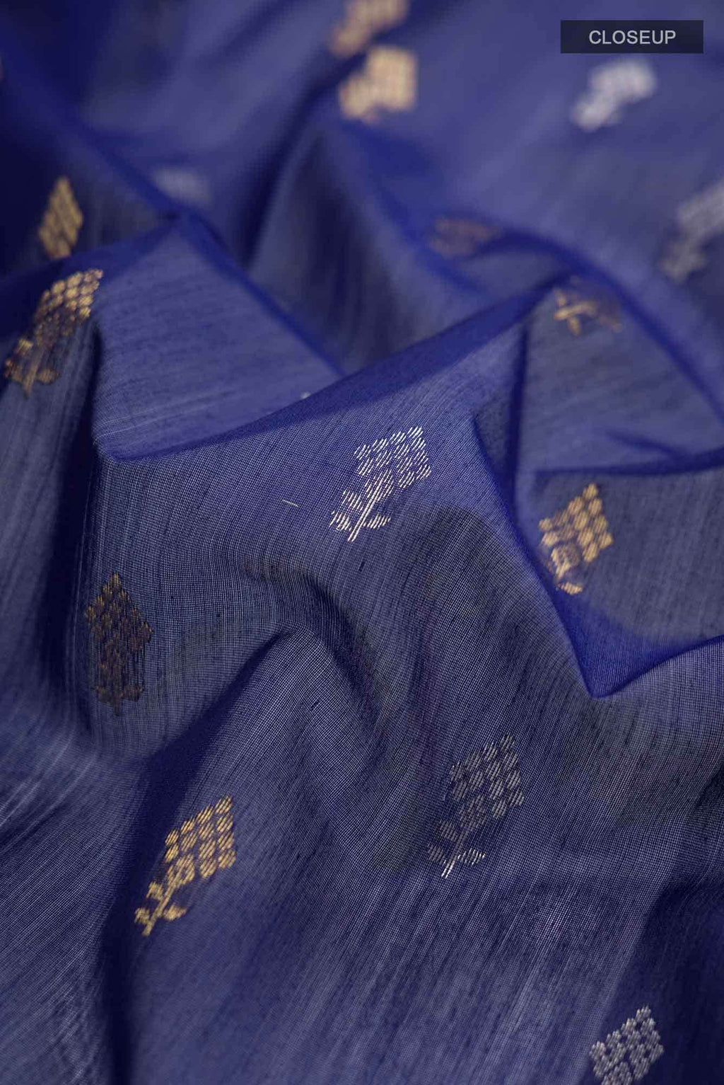 Blue Chanderi Silk Cotton Saree