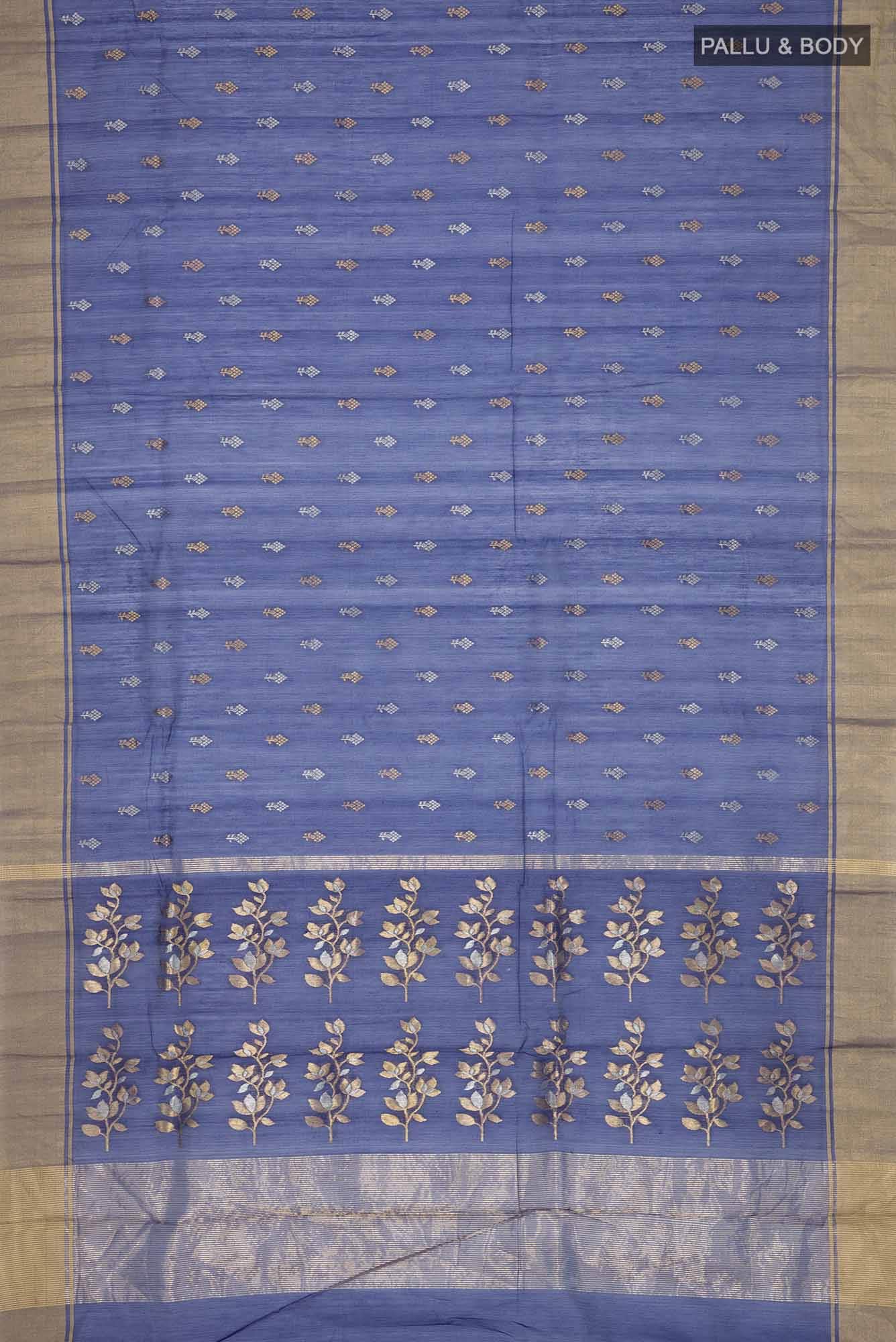 Blue Chanderi Silk Cotton Saree
