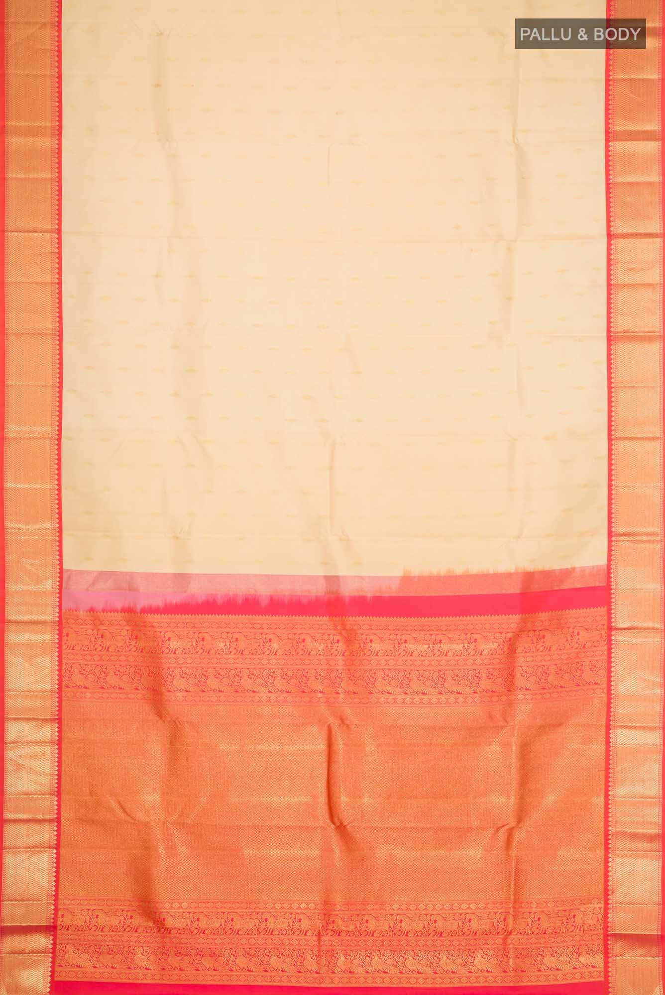 Cream Kanchipuram Silk Saree